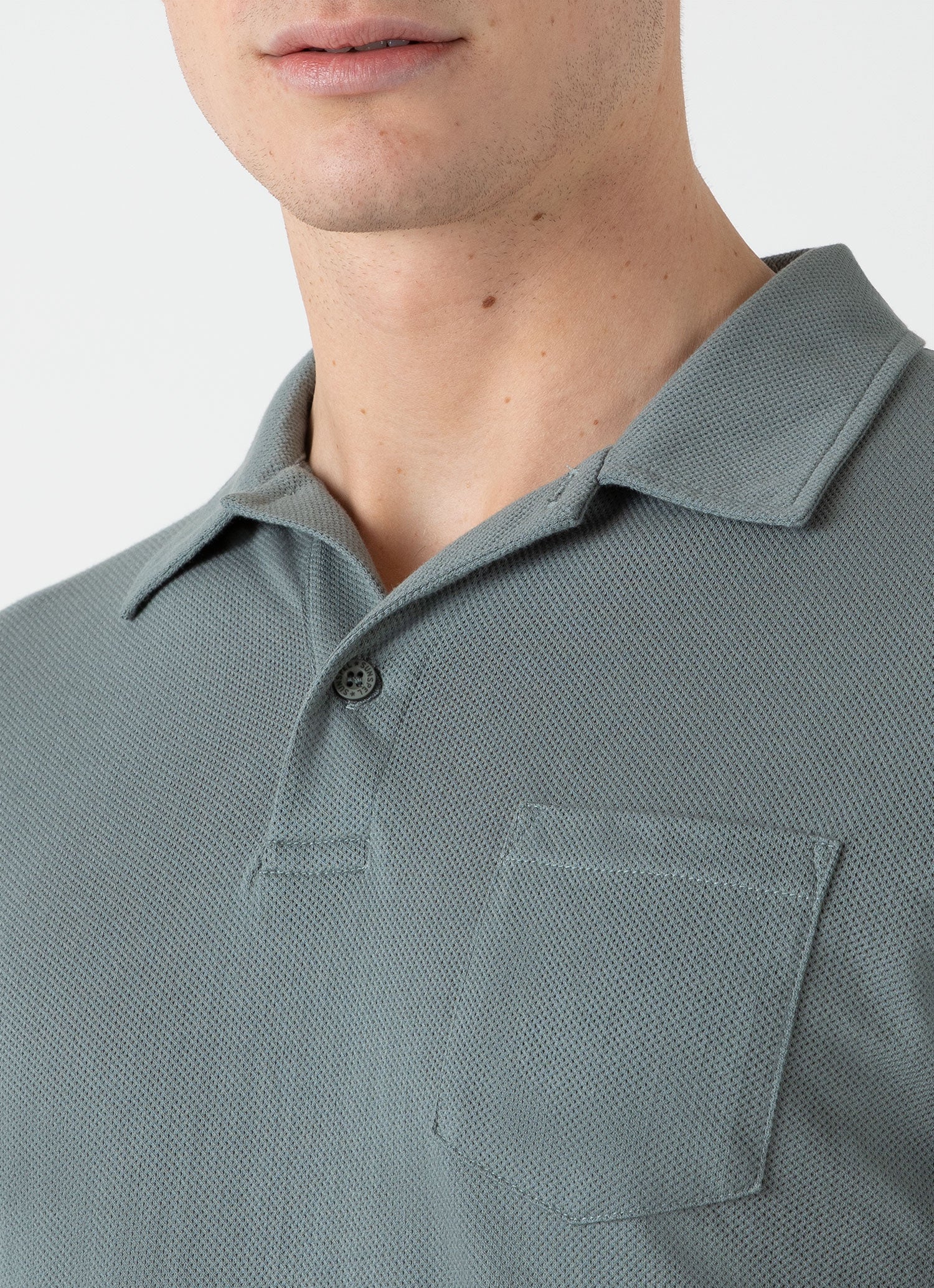 Men's Riviera Polo Shirt in Smoke Green - Image 6