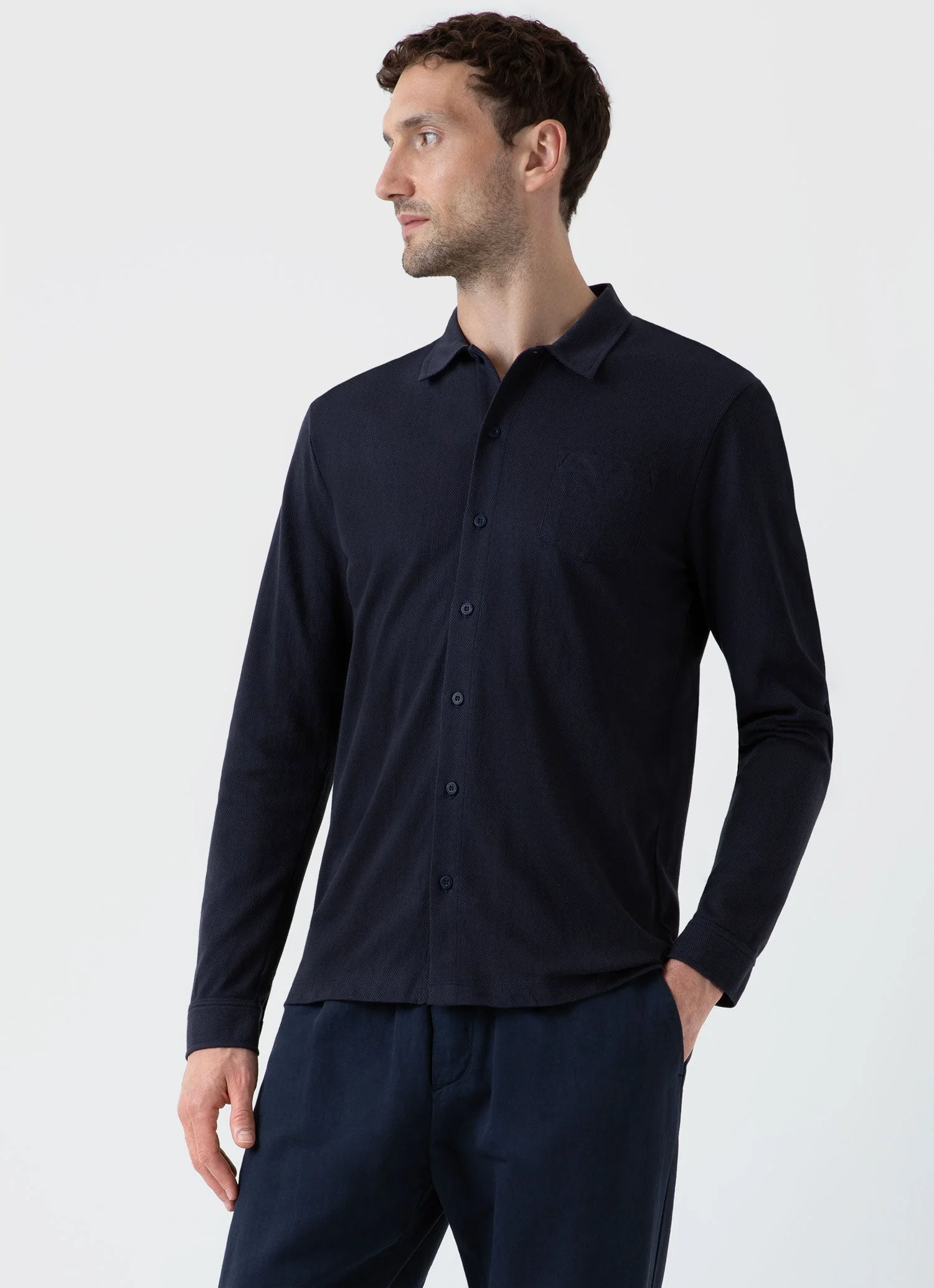 Men's Riviera Shirt in Navy - Image 2
