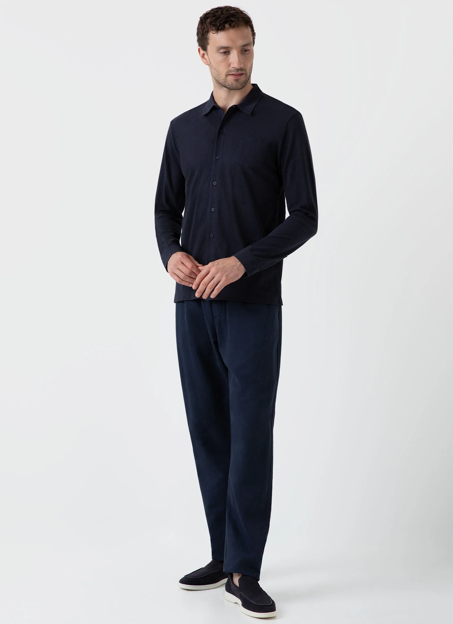 Men's Riviera Shirt in Navy - Image 3
