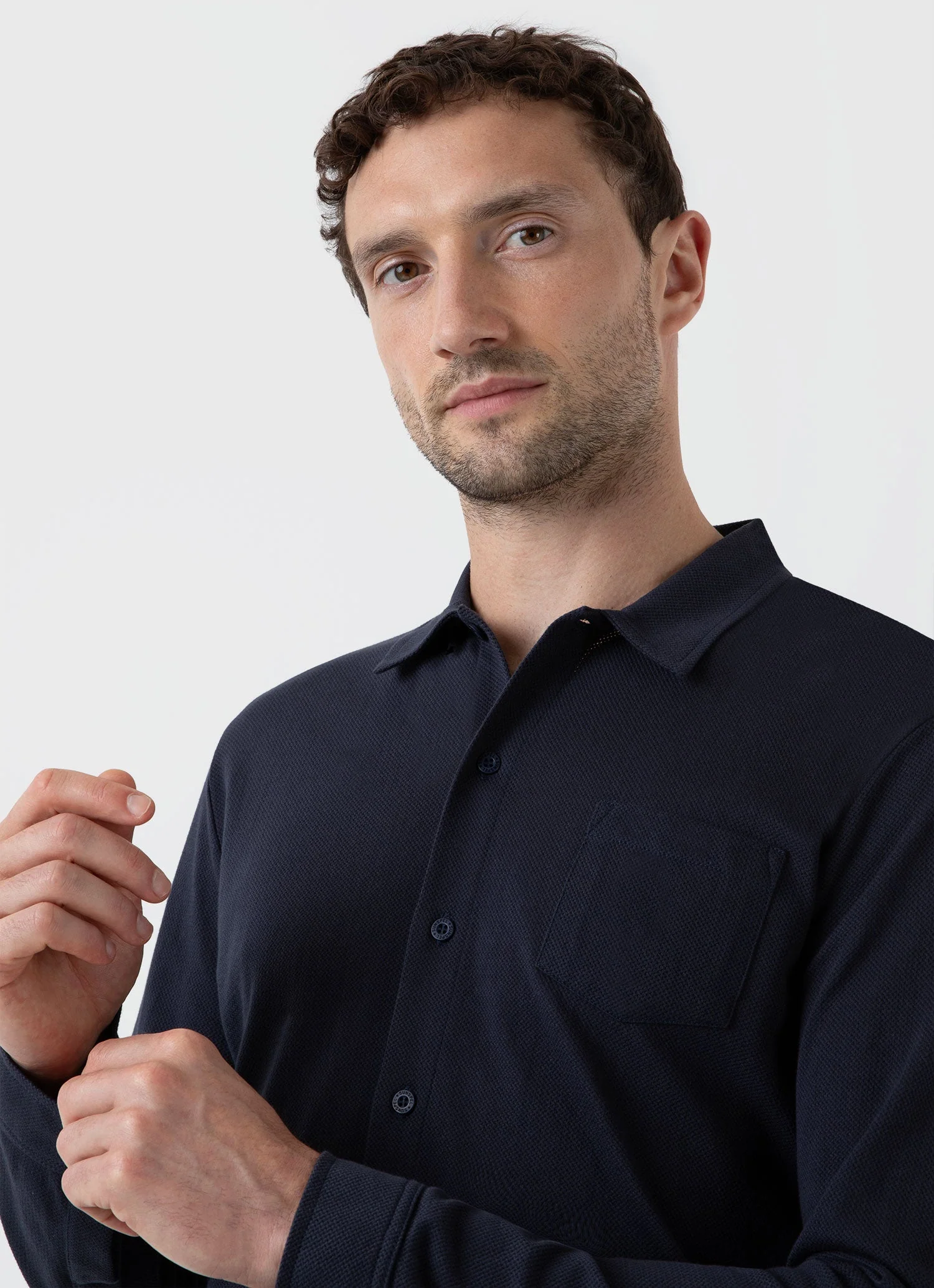 Men's Riviera Shirt in Navy - Image 6