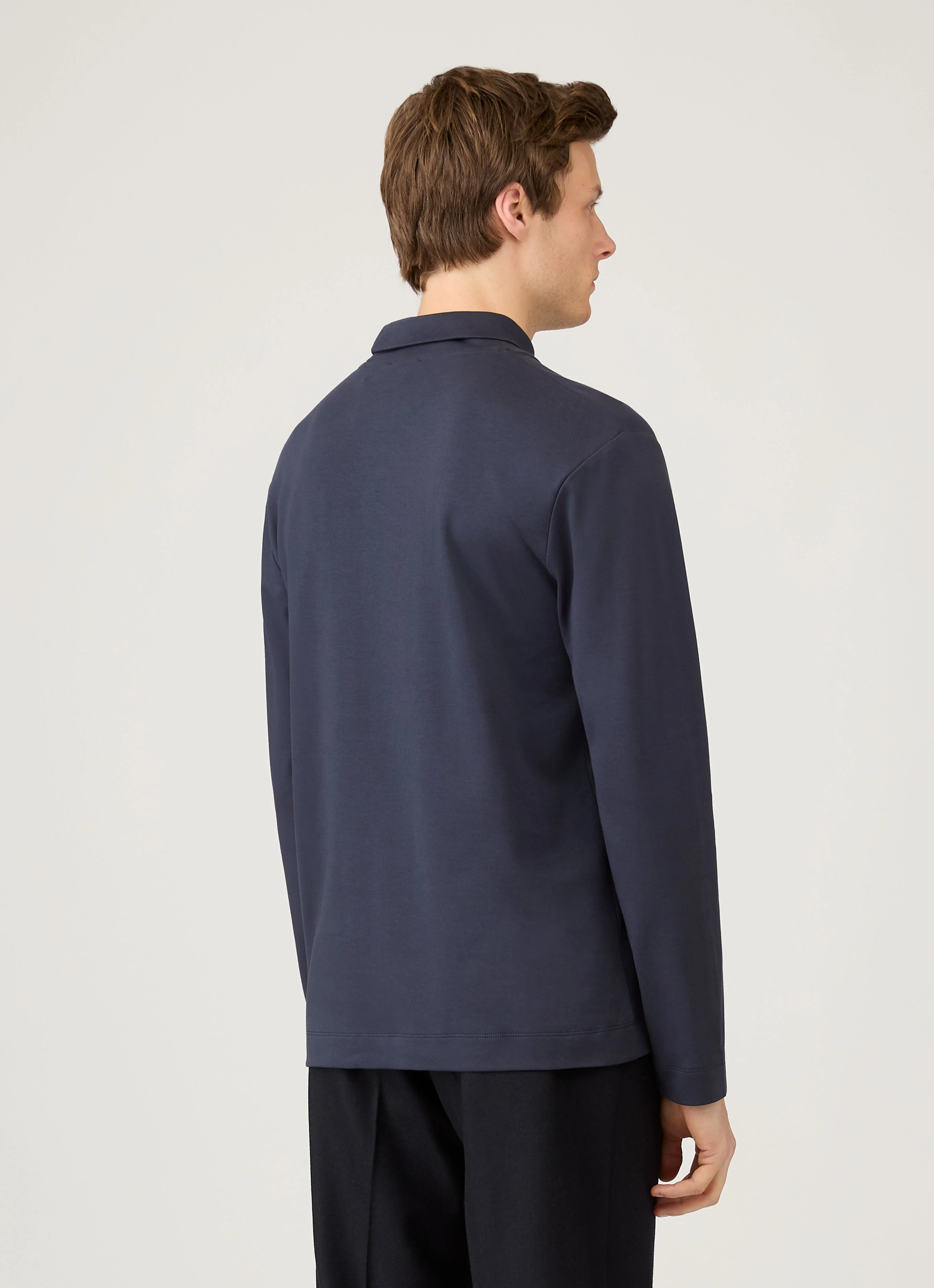 Men's Roll Neck Heavyweight T-shirt in Navy - Image 5