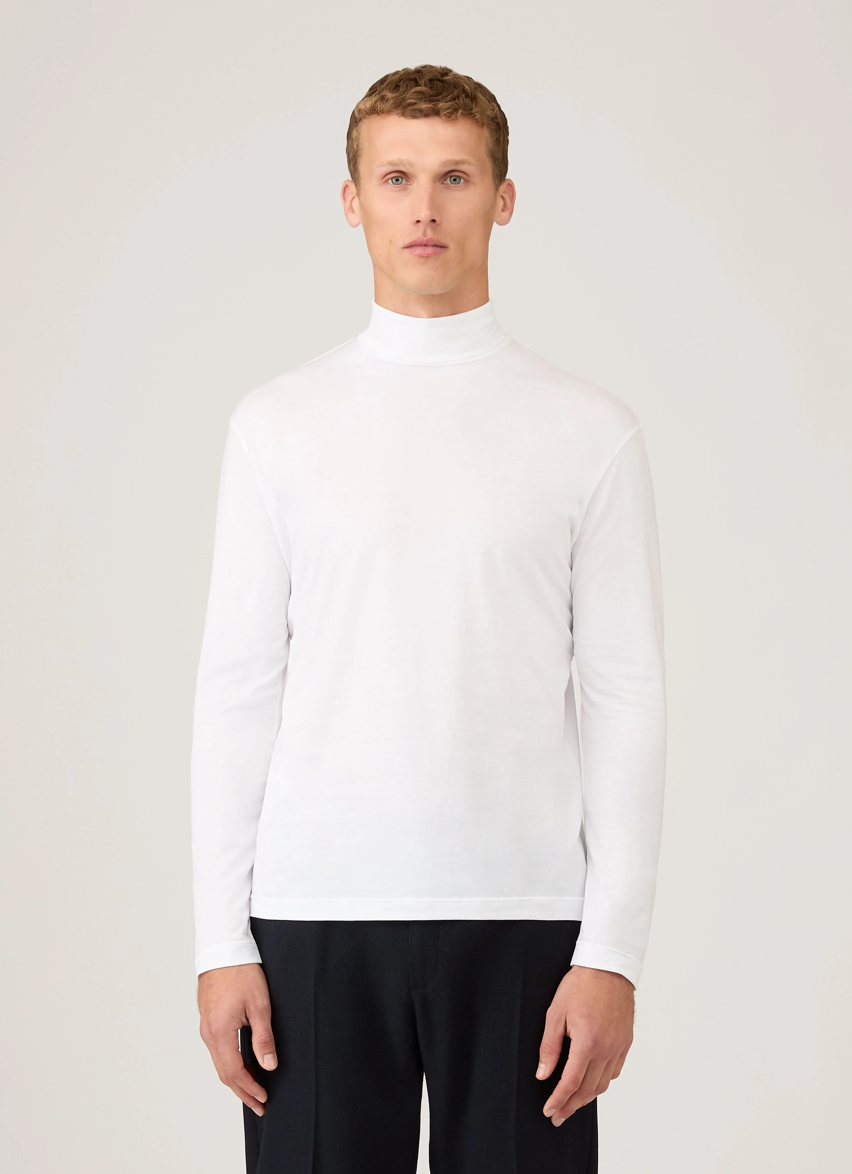 Men's Roll Neck Heavyweight T-shirt in White - Image 2