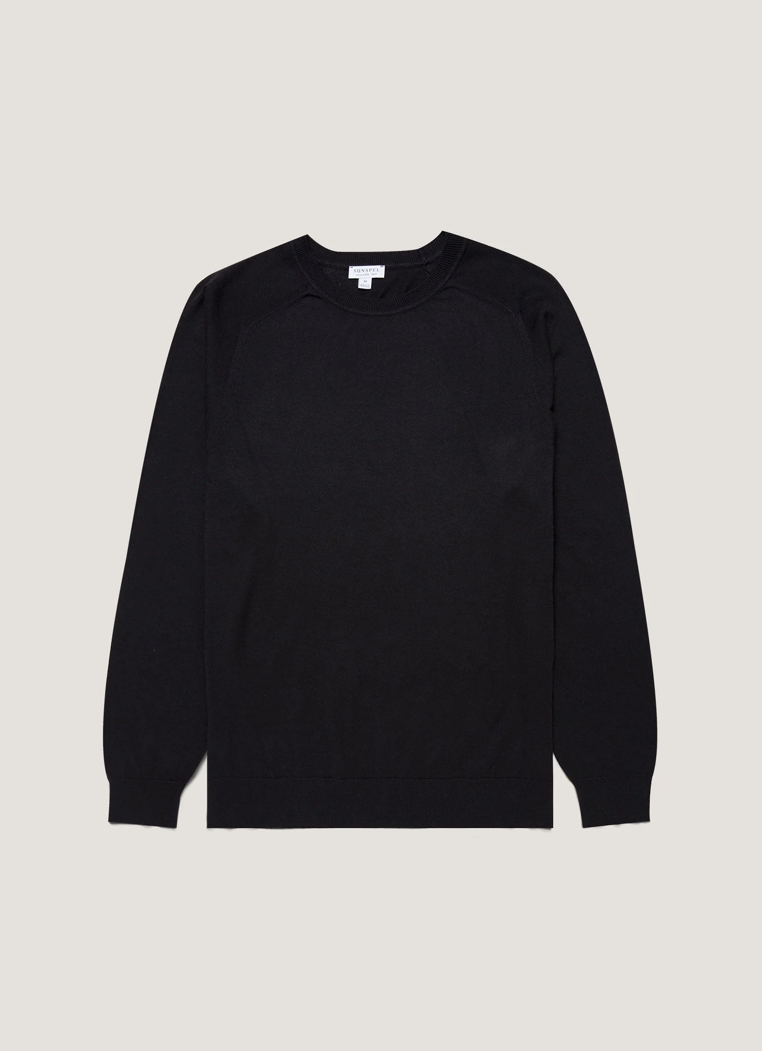 Men's Sea Island Cashmere Crew Neck Jumper in Black