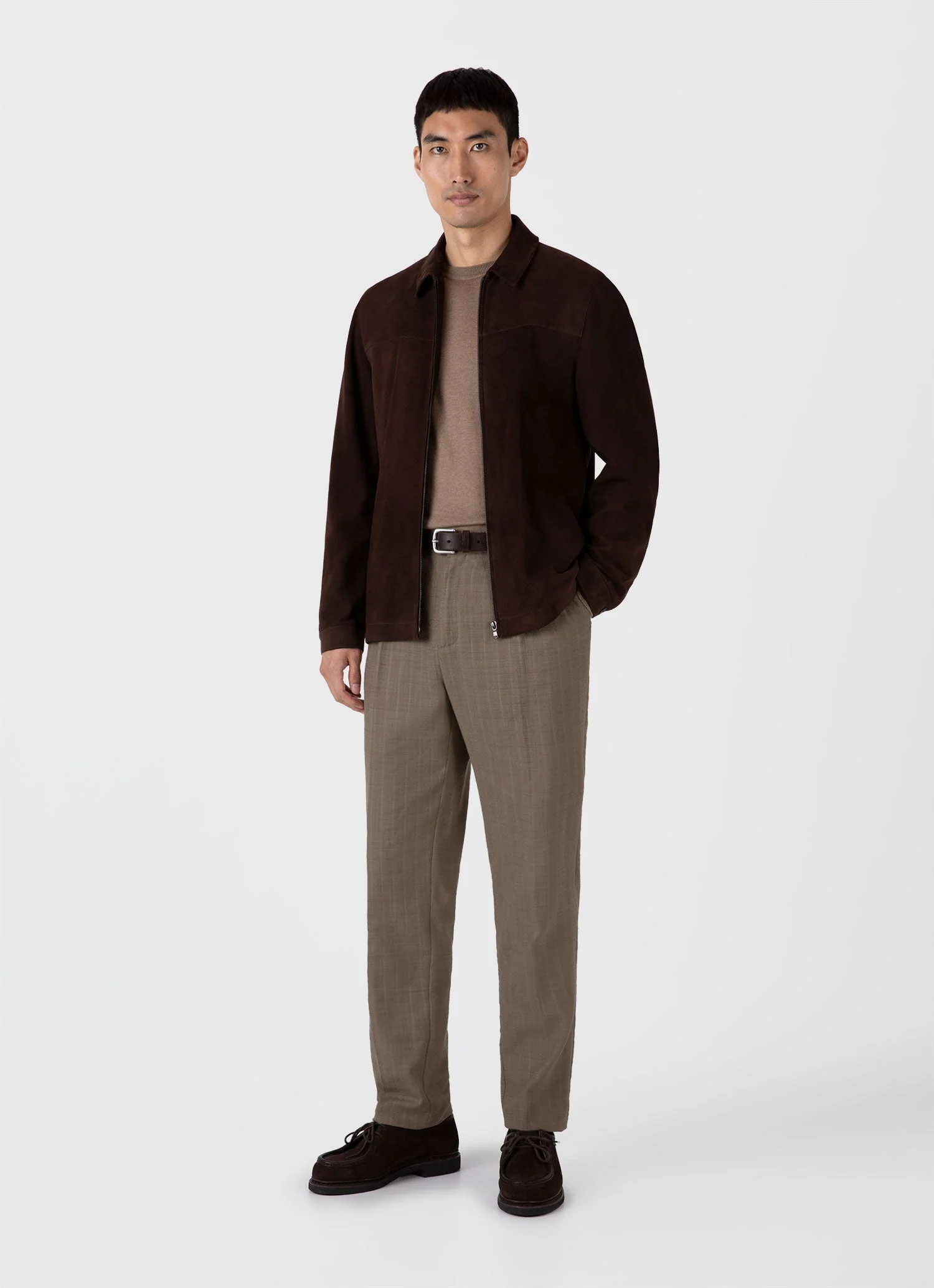 Men's Sea Island Cashmere Crew Neck Jumper in Oat - Image 3