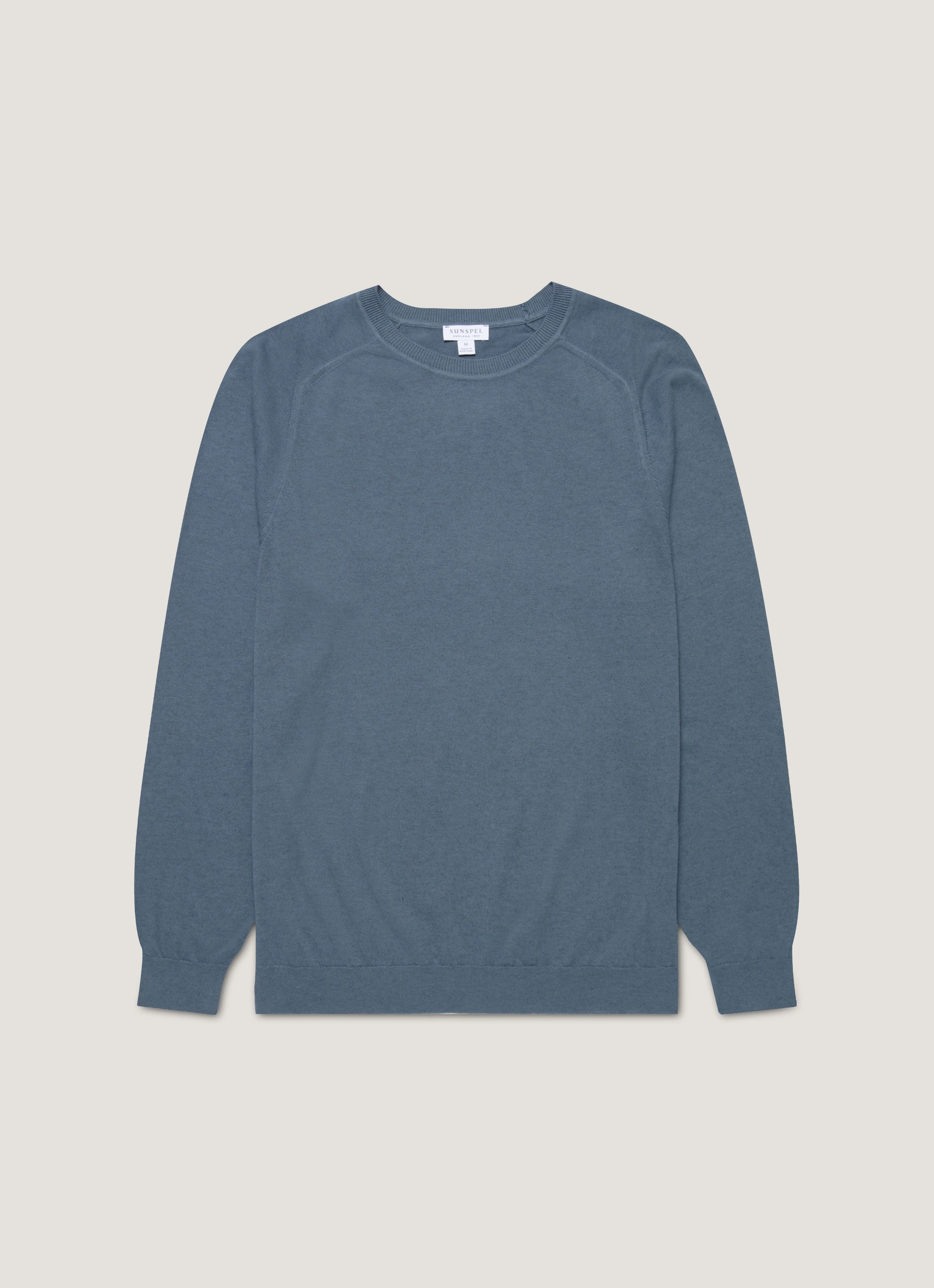 Men's Sea Island Cashmere Crew Neck Jumper in Slate Blue