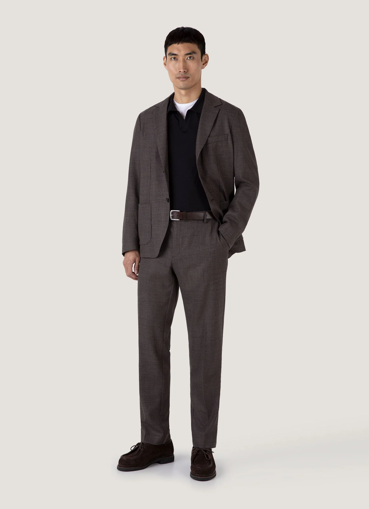 Men's Sea Island Cashmere Polo Shirt in Black - Image 3