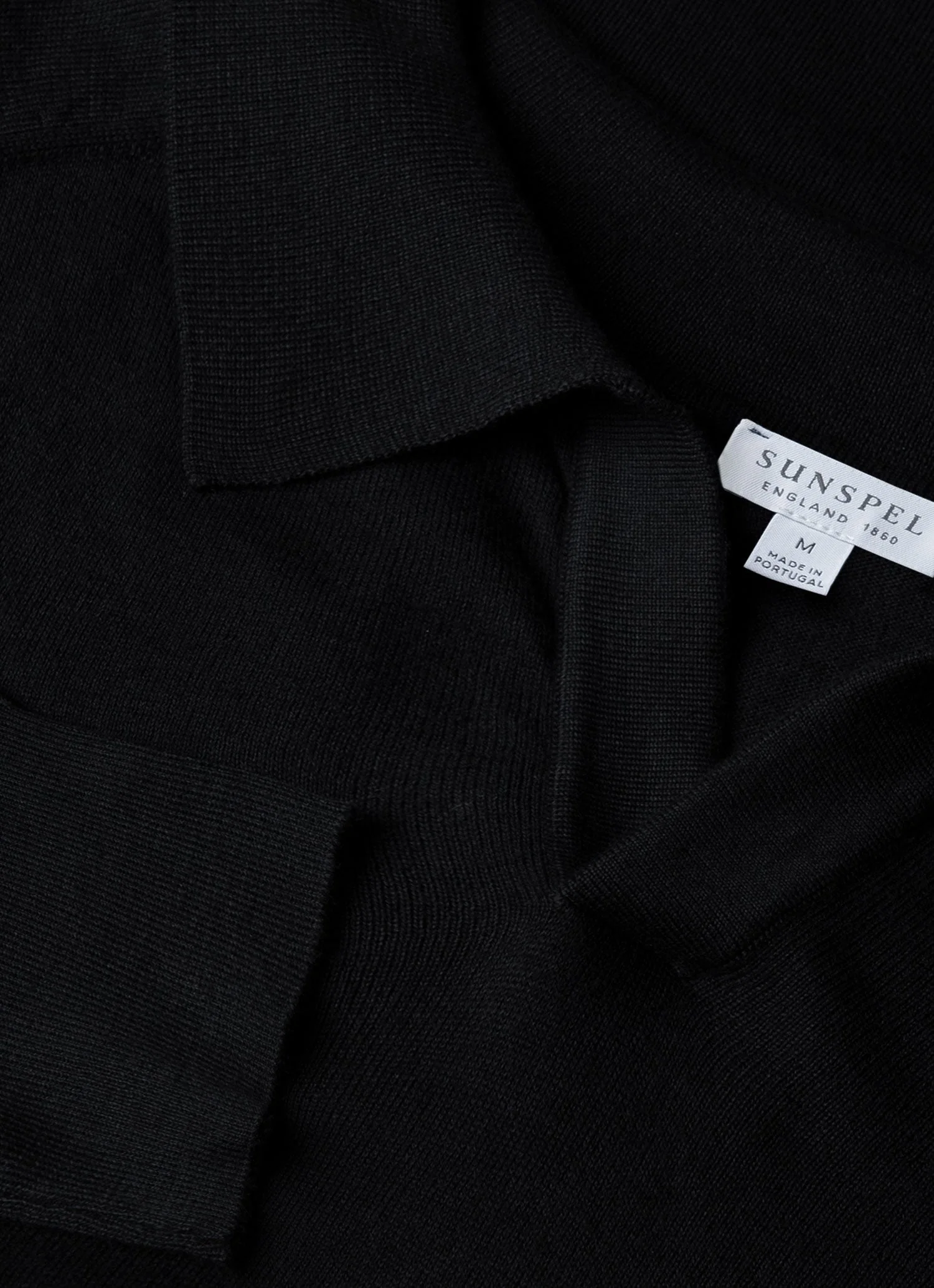 Men's Sea Island Cashmere Polo Shirt in Black - Image 4