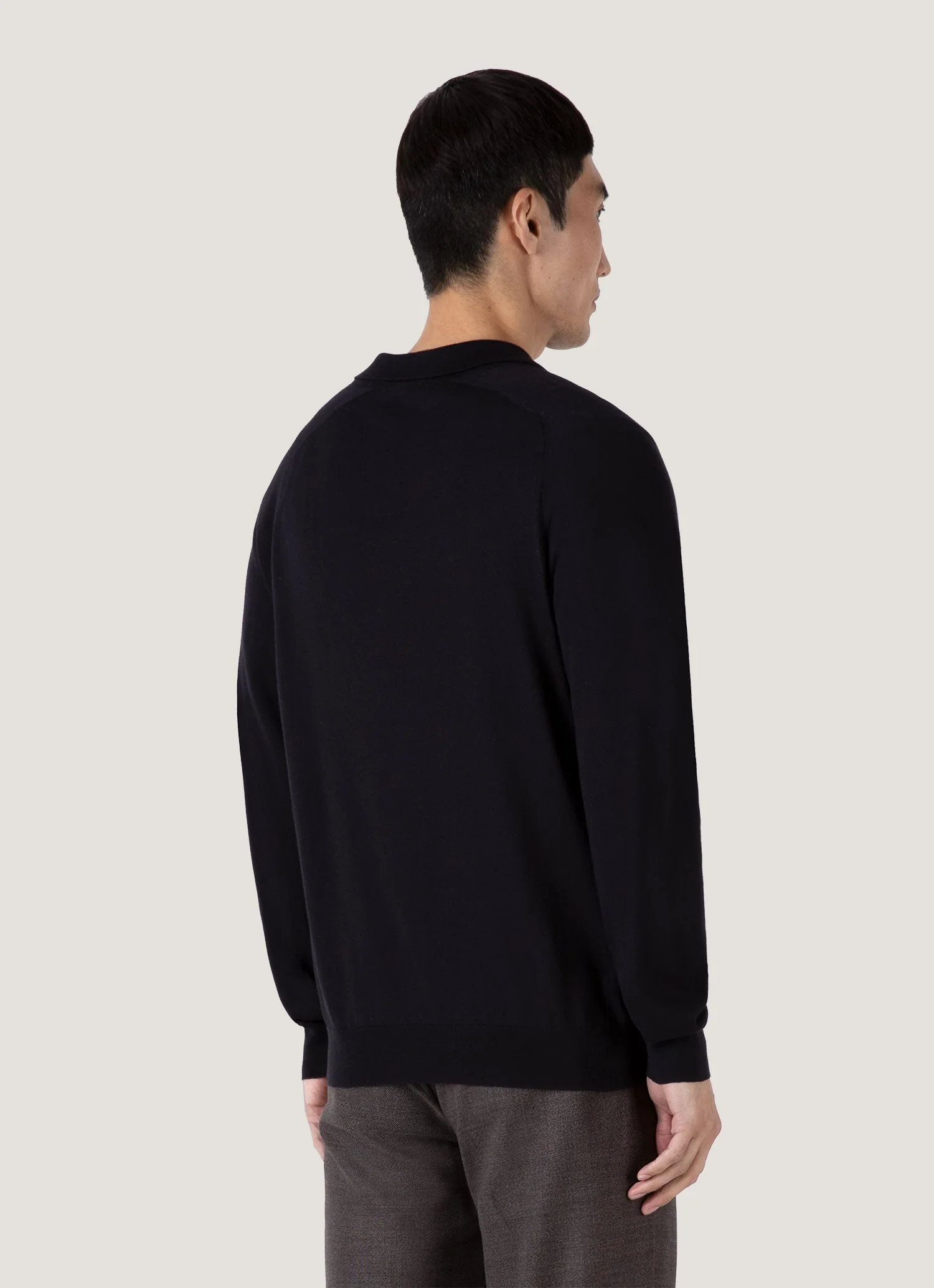 Men's Sea Island Cashmere Polo Shirt in Black - Image 5