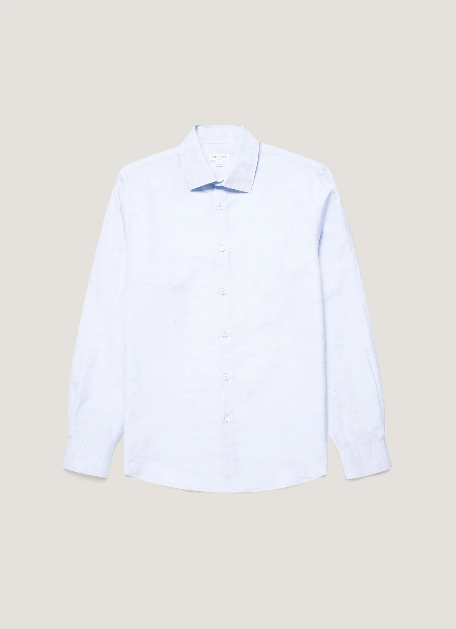 Men's Sea Island Cotton Linen Shirt in Light Blue