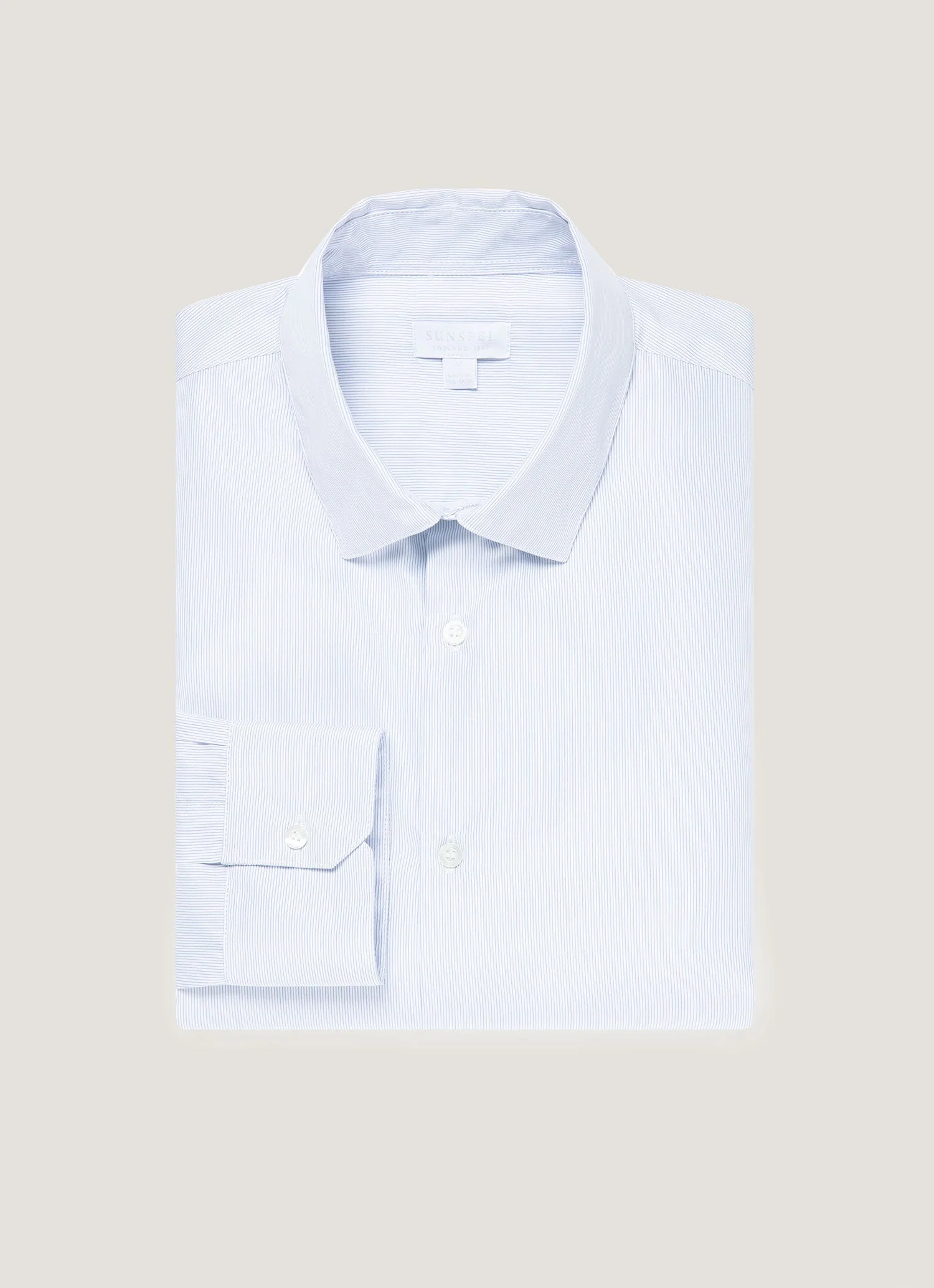 Men's Sea Island Cotton Shirt in Ink Blue - Image 4