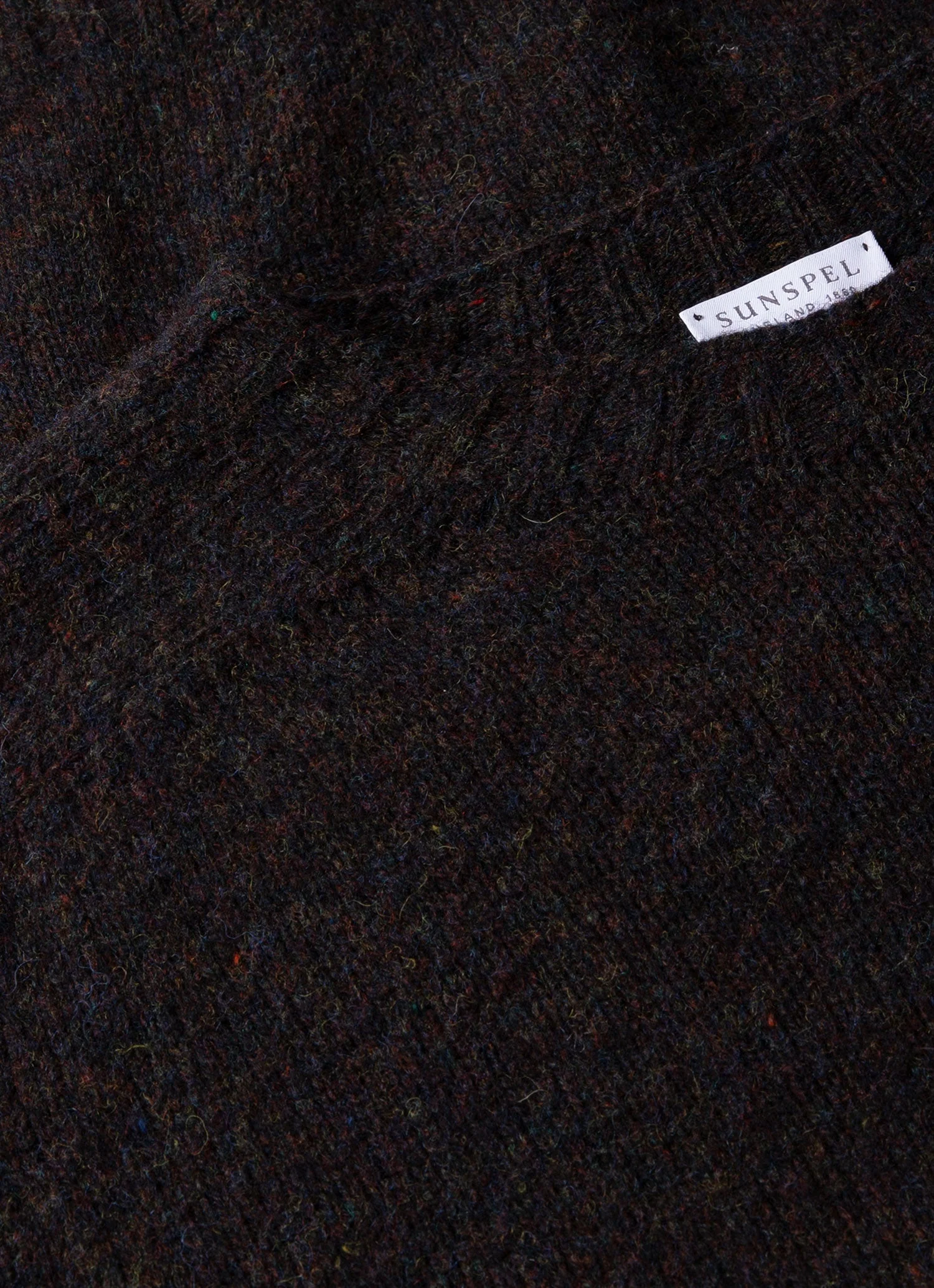 Men's Shetland Crew Neck Jumper in Midnight Melange - Image 4
