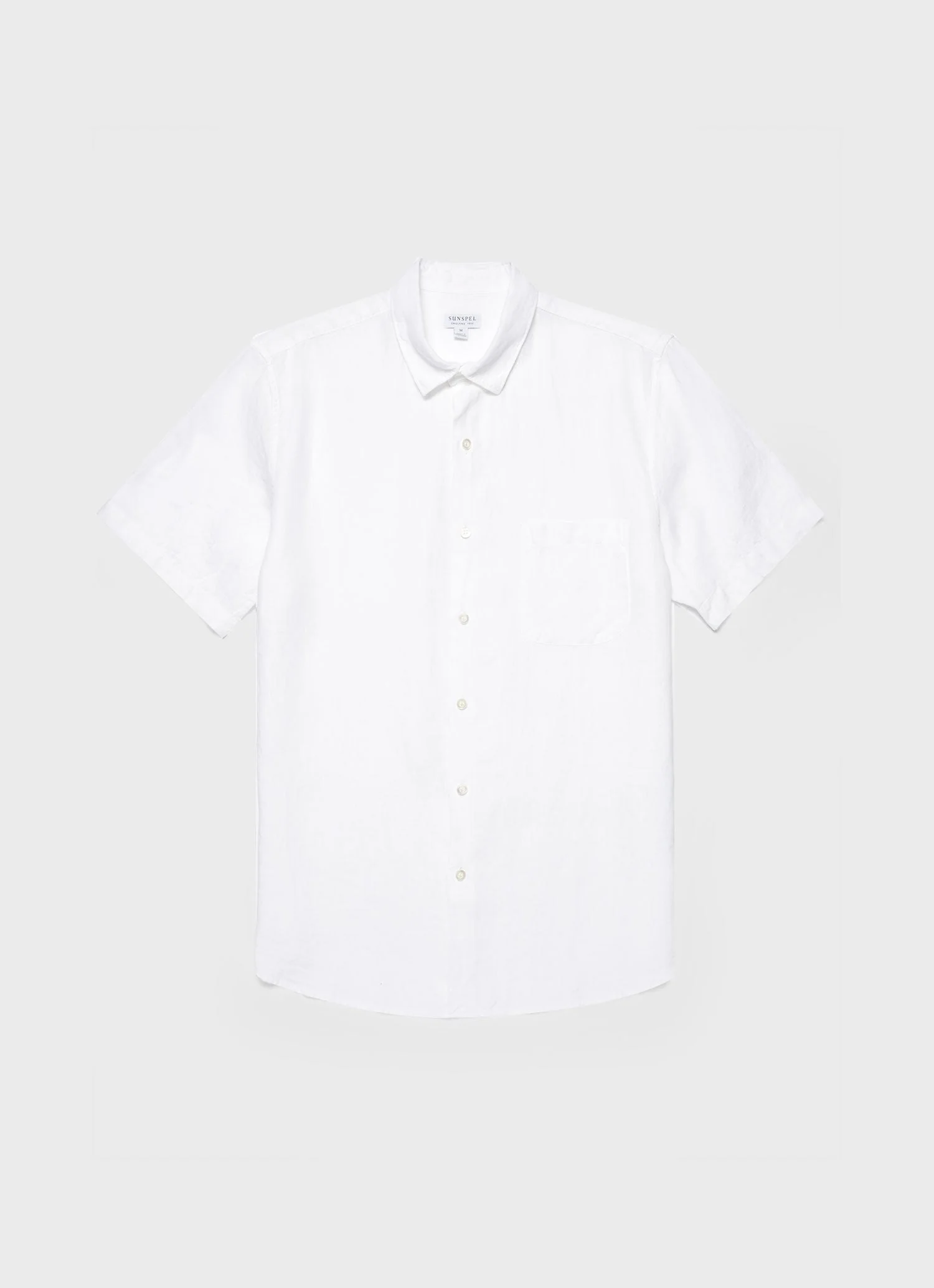 Men's Short Sleeve Linen Shirt in White