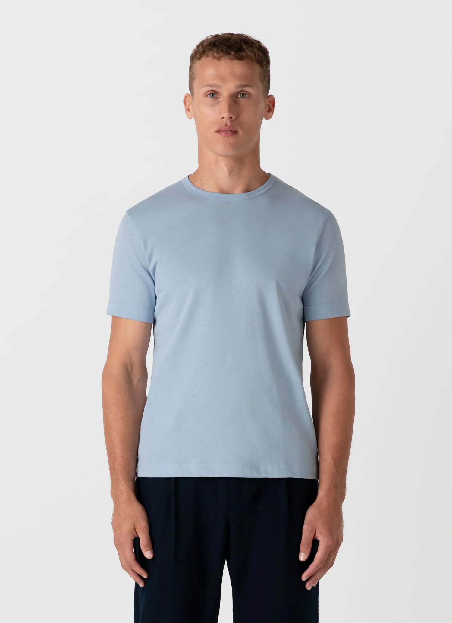 Men's Single Jersey T-shirt in Blue Mist - Image 2