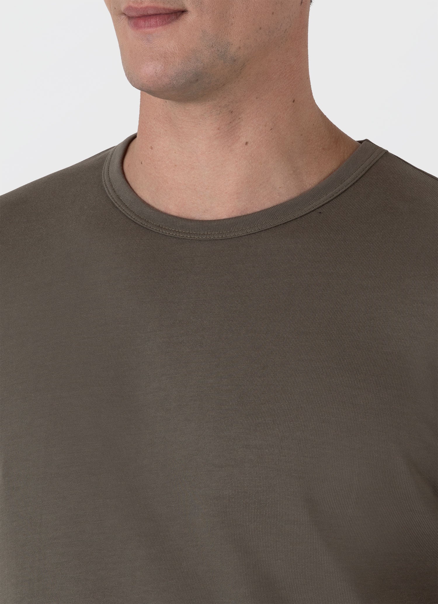 Men's Single Jersey T-shirt in Khaki - Image 6