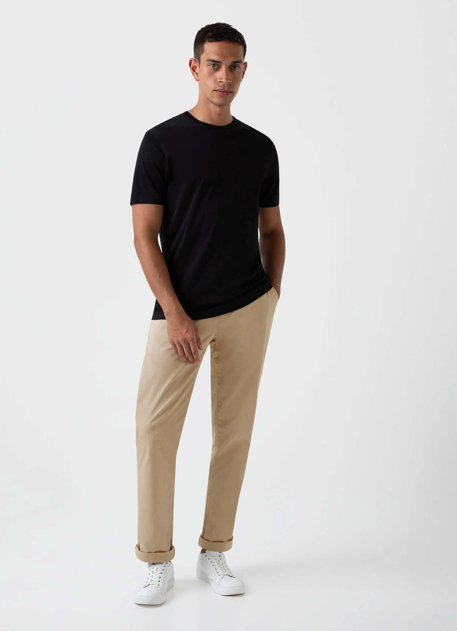 Men's Slim Fit Chino in Stone - Image 3