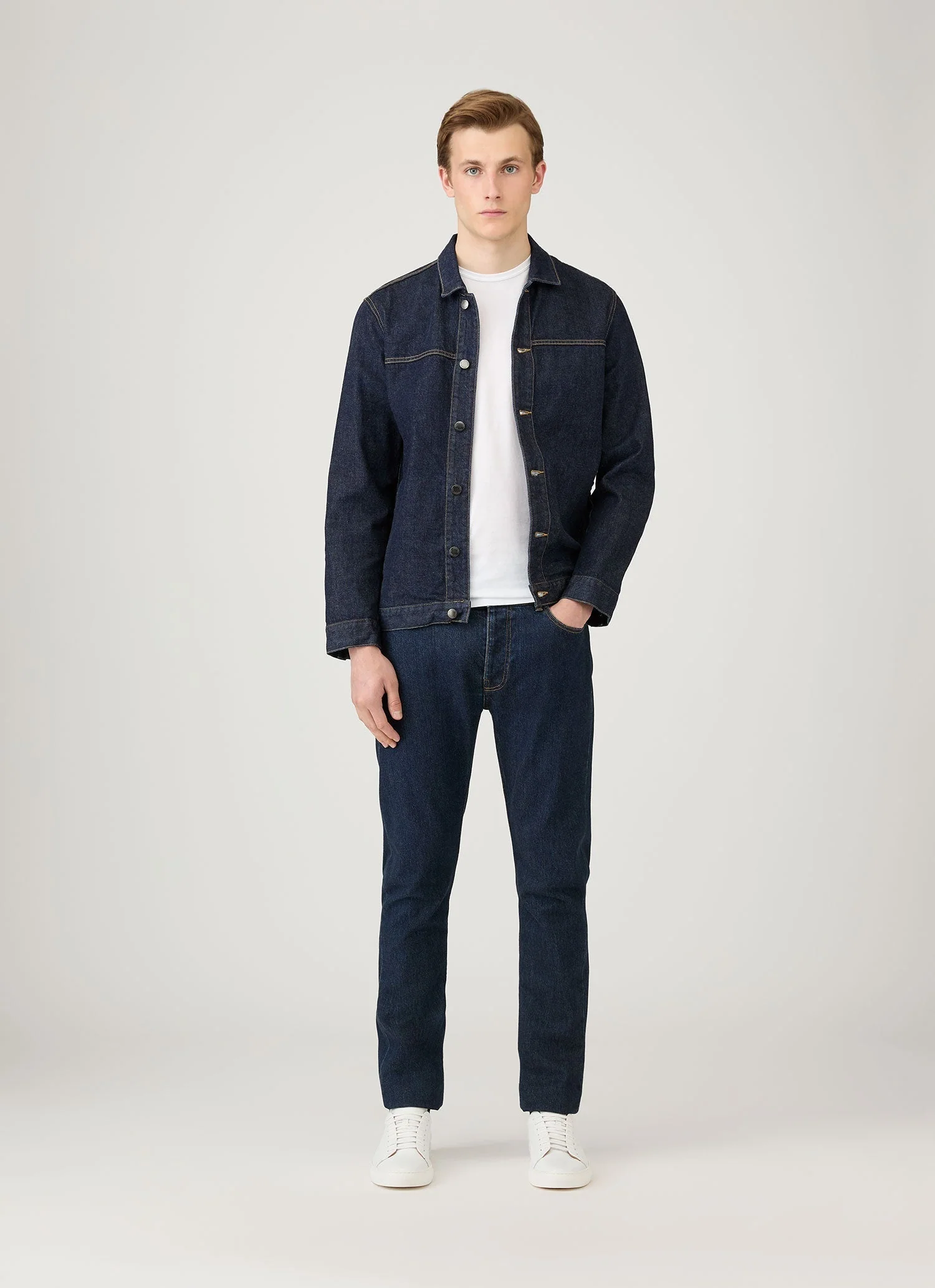Men's Slim Fit Jeans in Rinse Wash Denim - Image 3