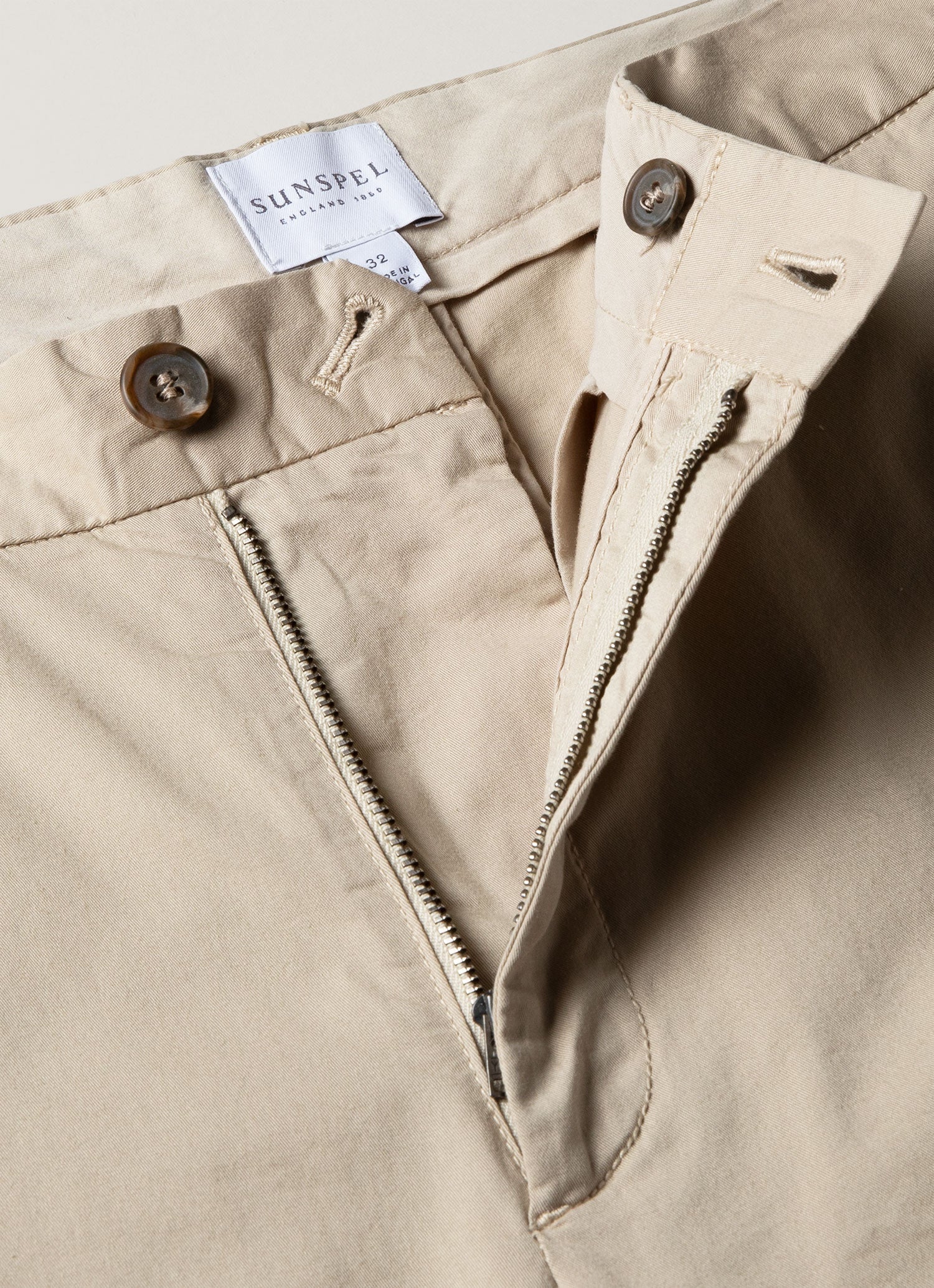 Men's Stretch Cotton Twill Chino Shorts in Light Stone - Image 6