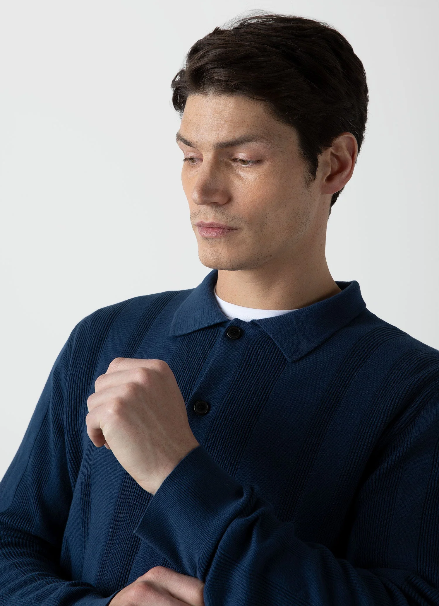 Men's Rib Knit Jacket in Coast - Image 5