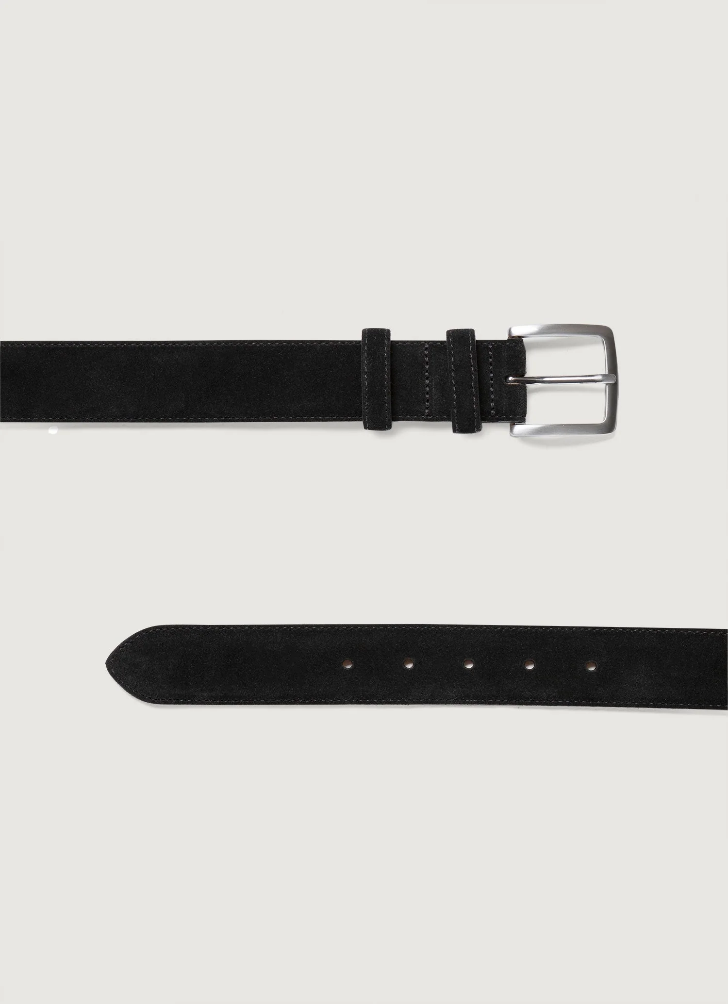 Men's Suede Belt in Black - Image 2