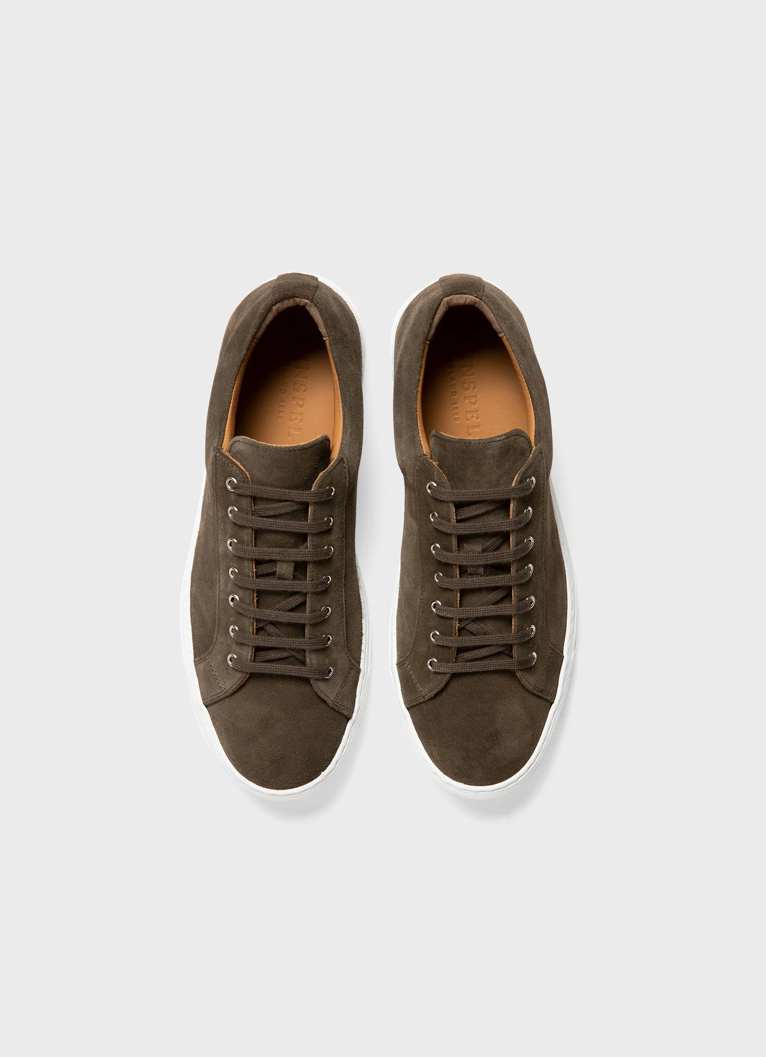 Men's Suede Tennis Shoe in Dark Moss - Image 4