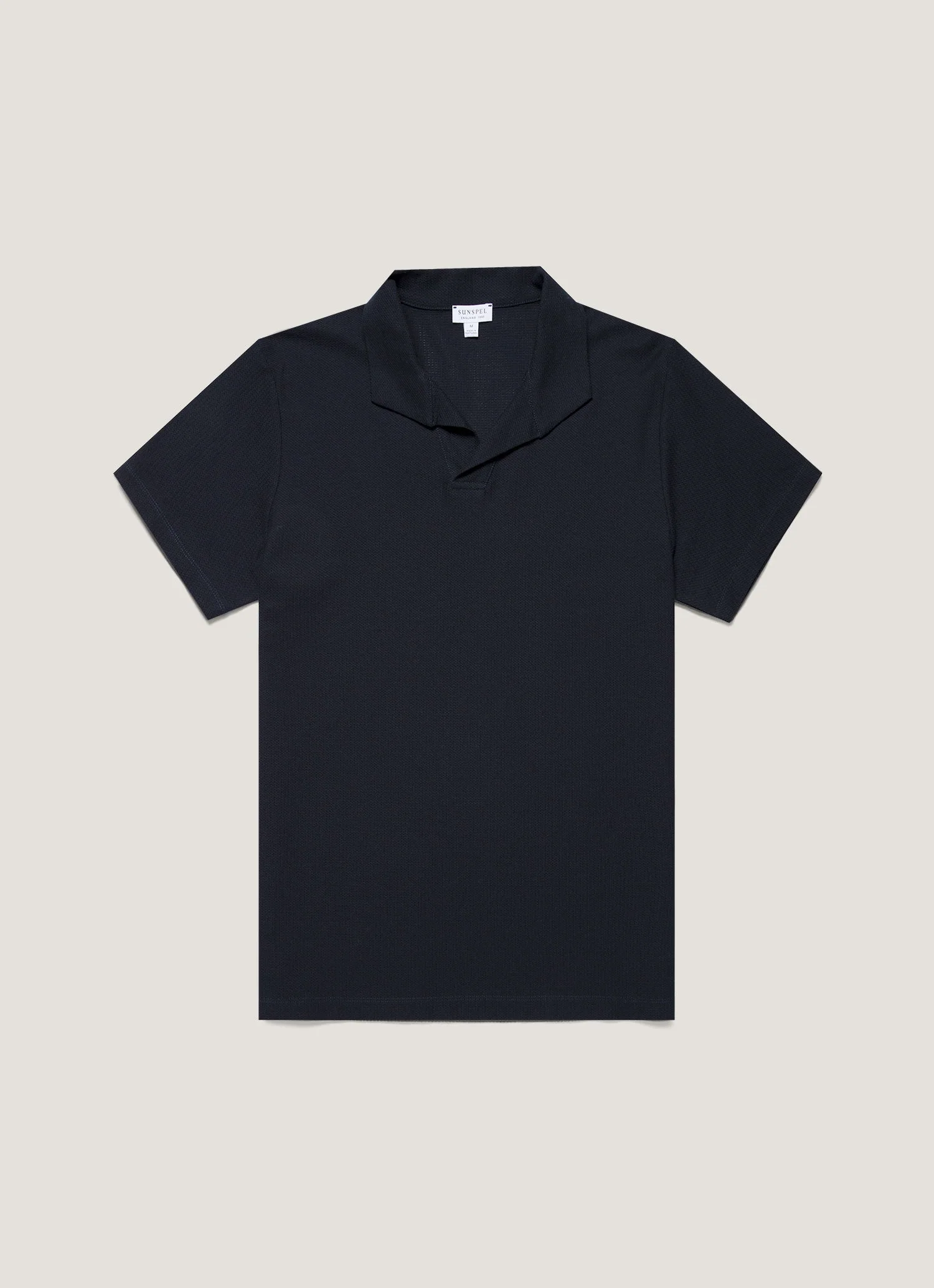 Men's Textured Jersey Polo Shirt in Midnight Navy