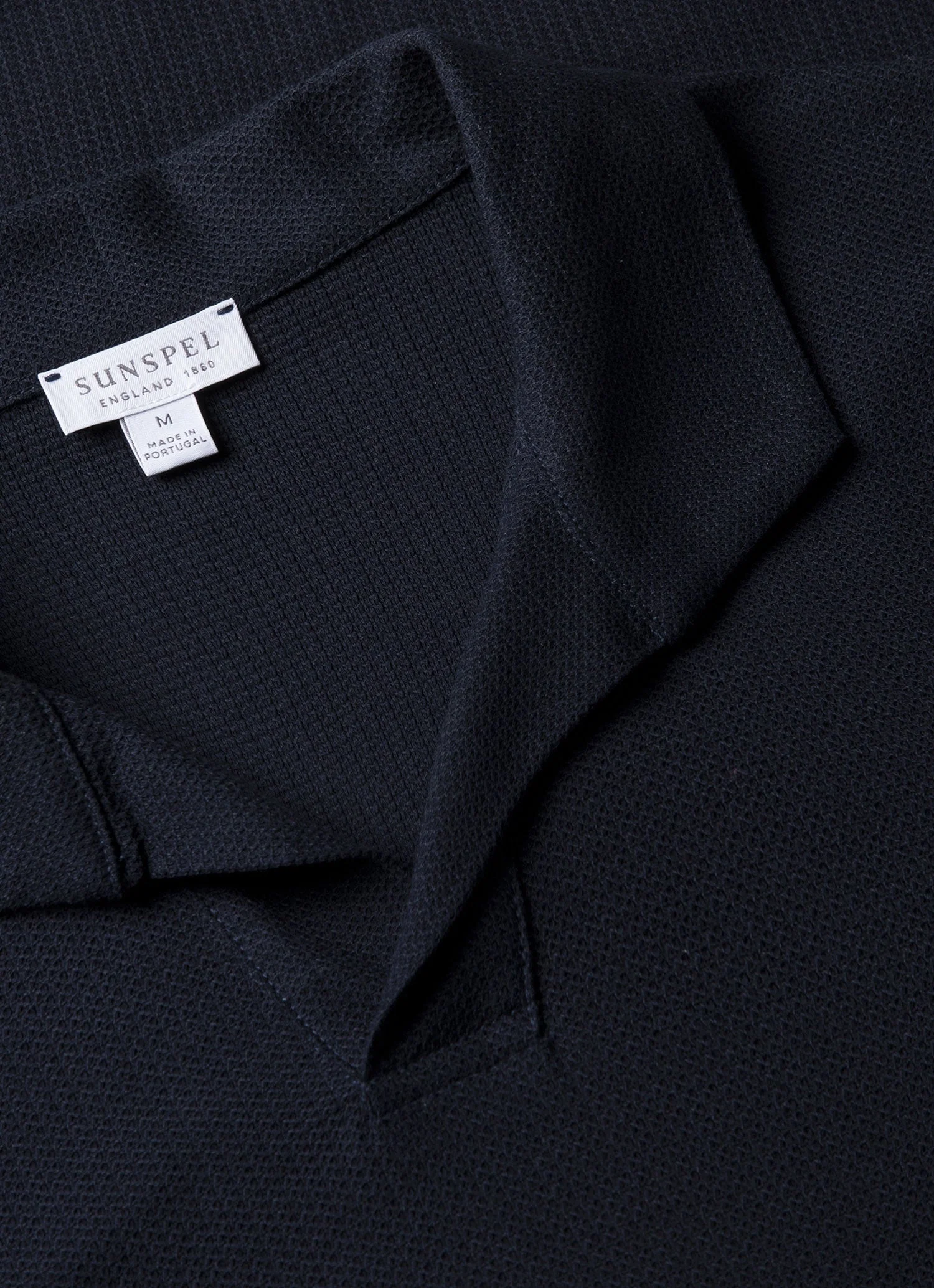 Men's Textured Jersey Polo Shirt in Midnight Navy - Image 4
