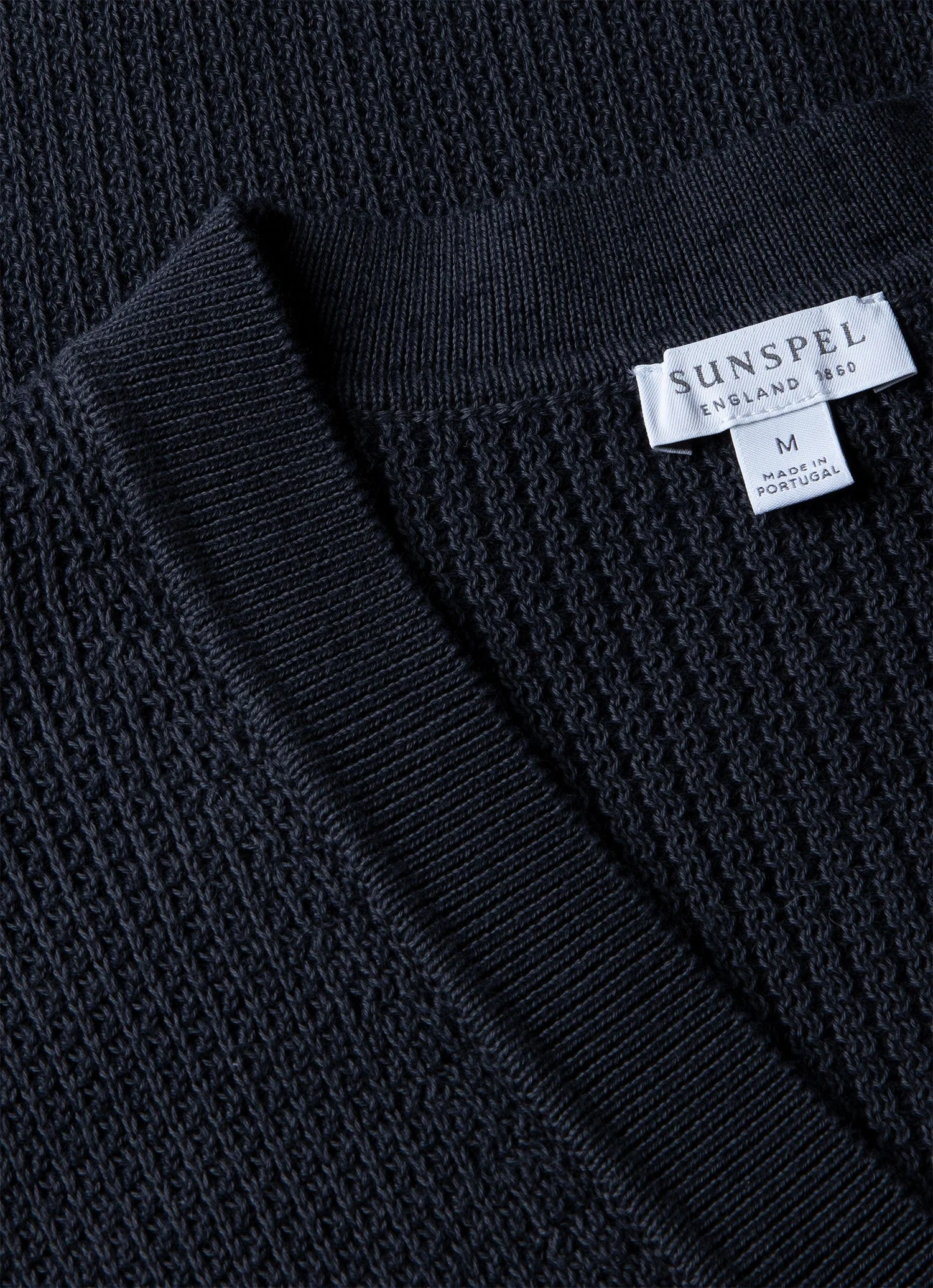 Men's Textured Knit Cardigan in Navy - Image 4