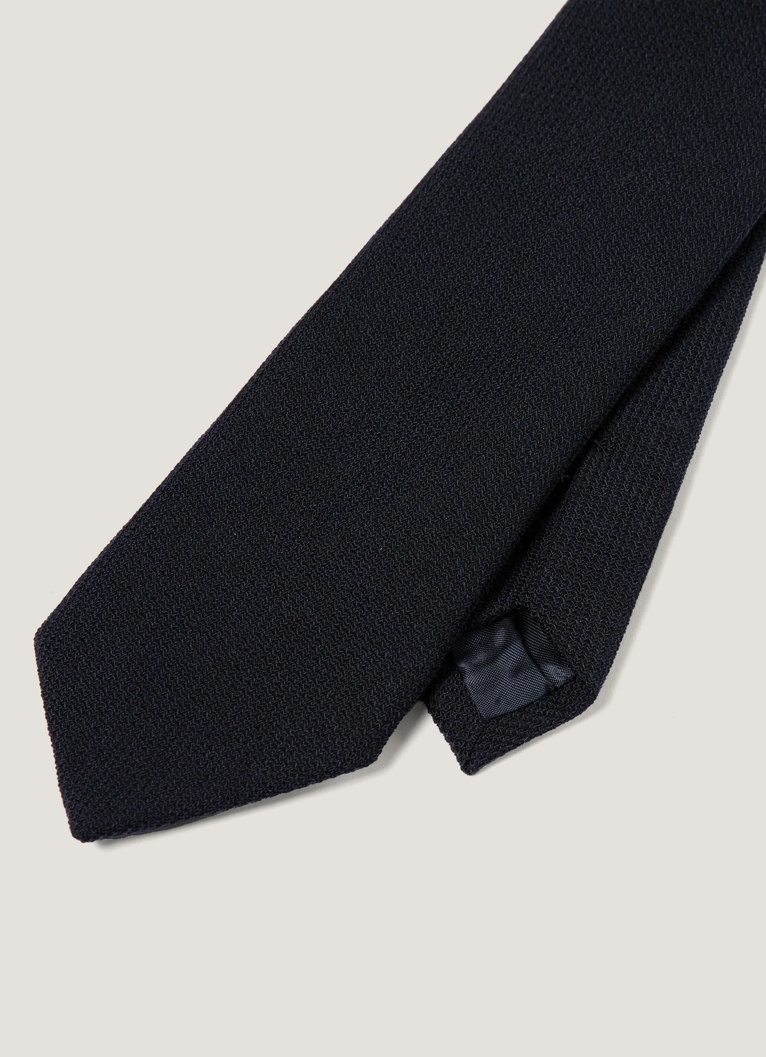 Men's Textured Wool Tie in Navy - Image 2