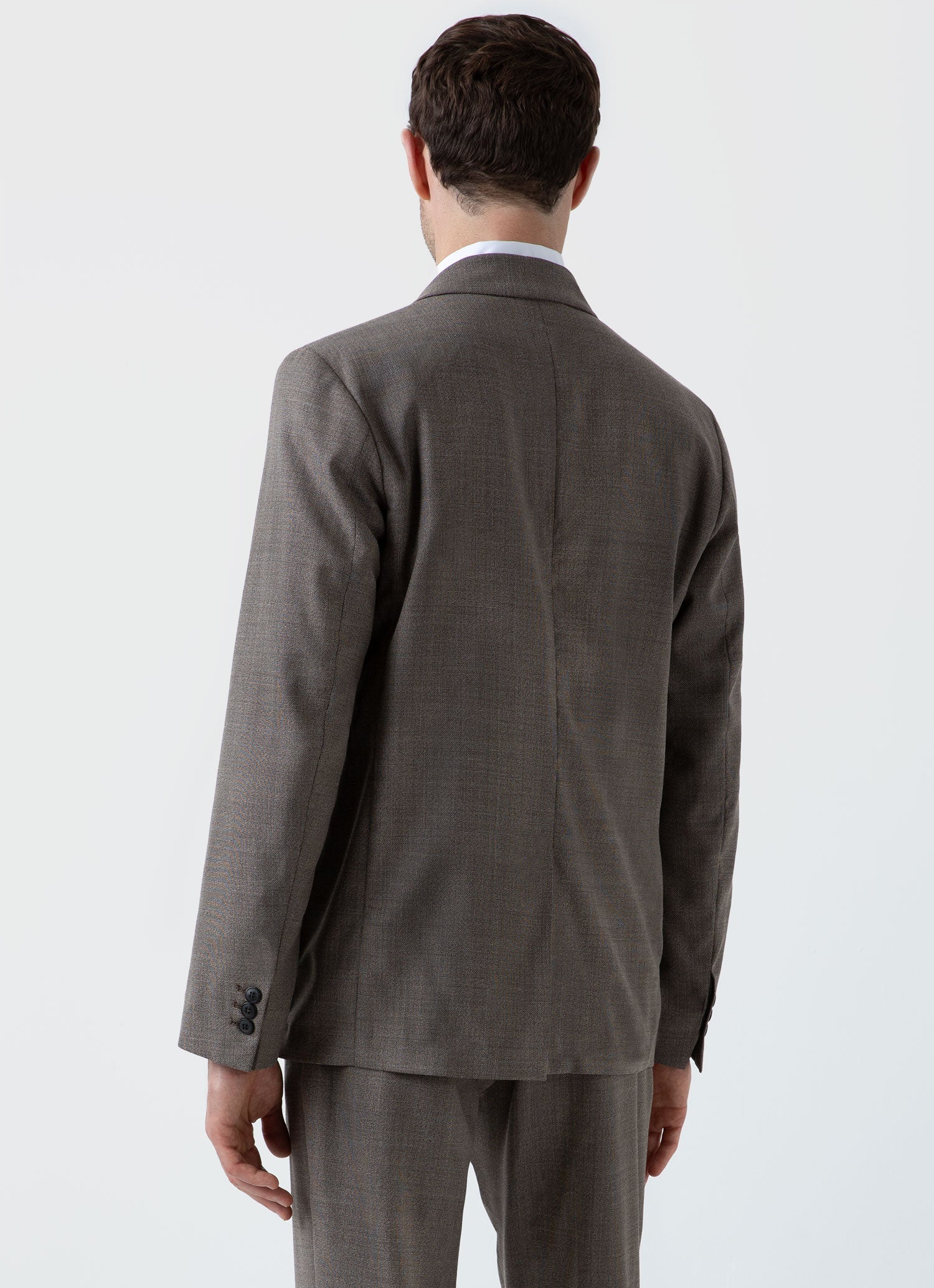 Men's Travel Wool Blazer in Dark Stone Melange - Image 5