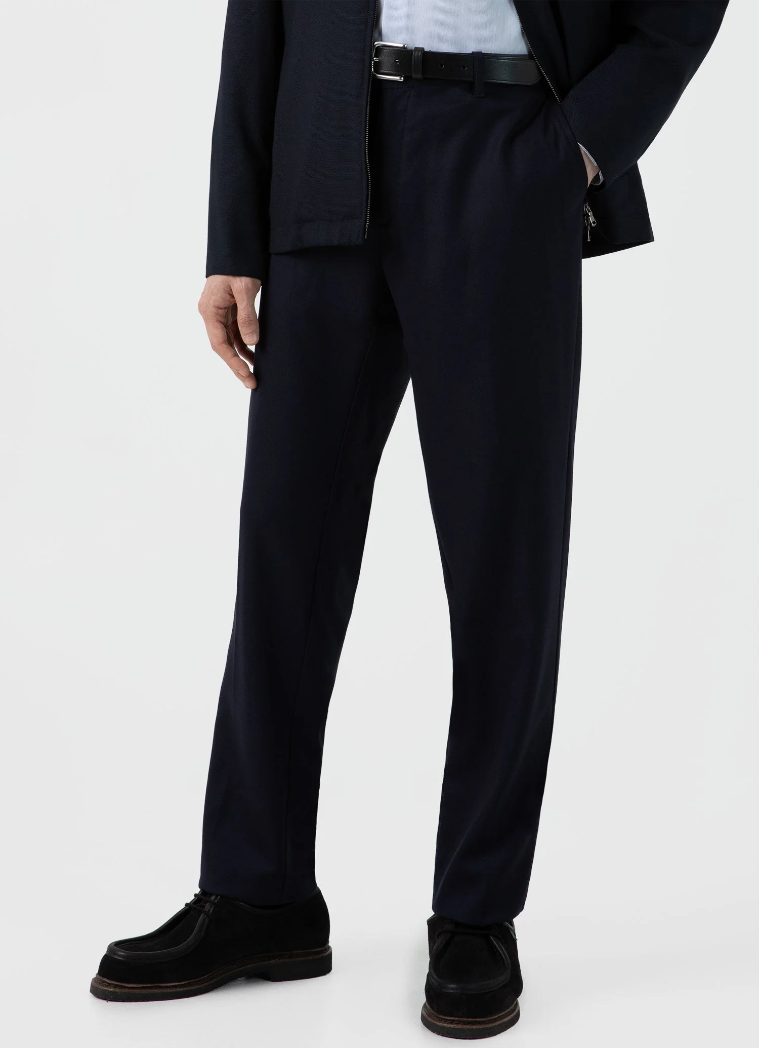 Men's Travel Wool Trouser in Navy - Image 3