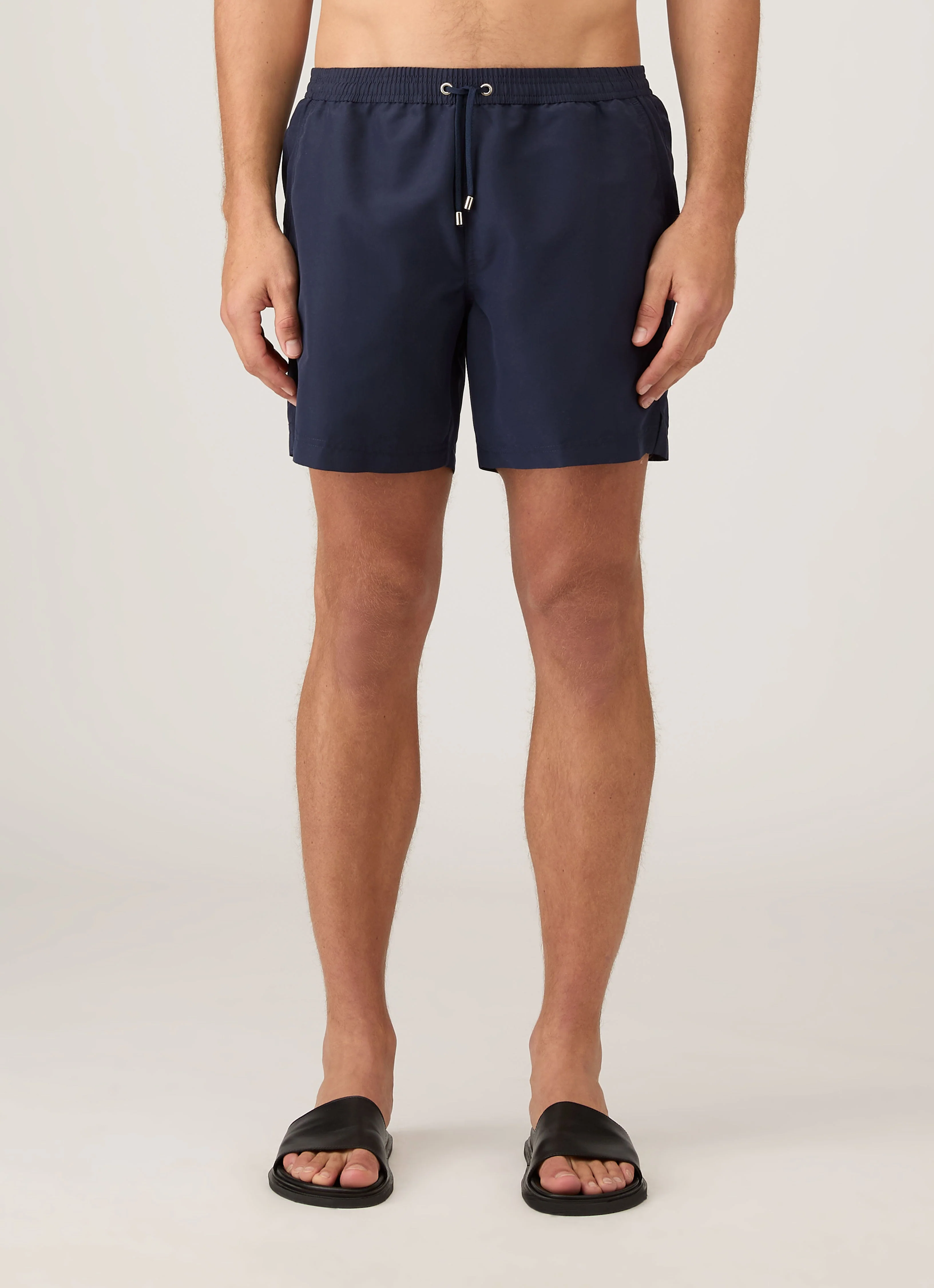 Men's Drawstring Swim Shorts in Navy - Image 2