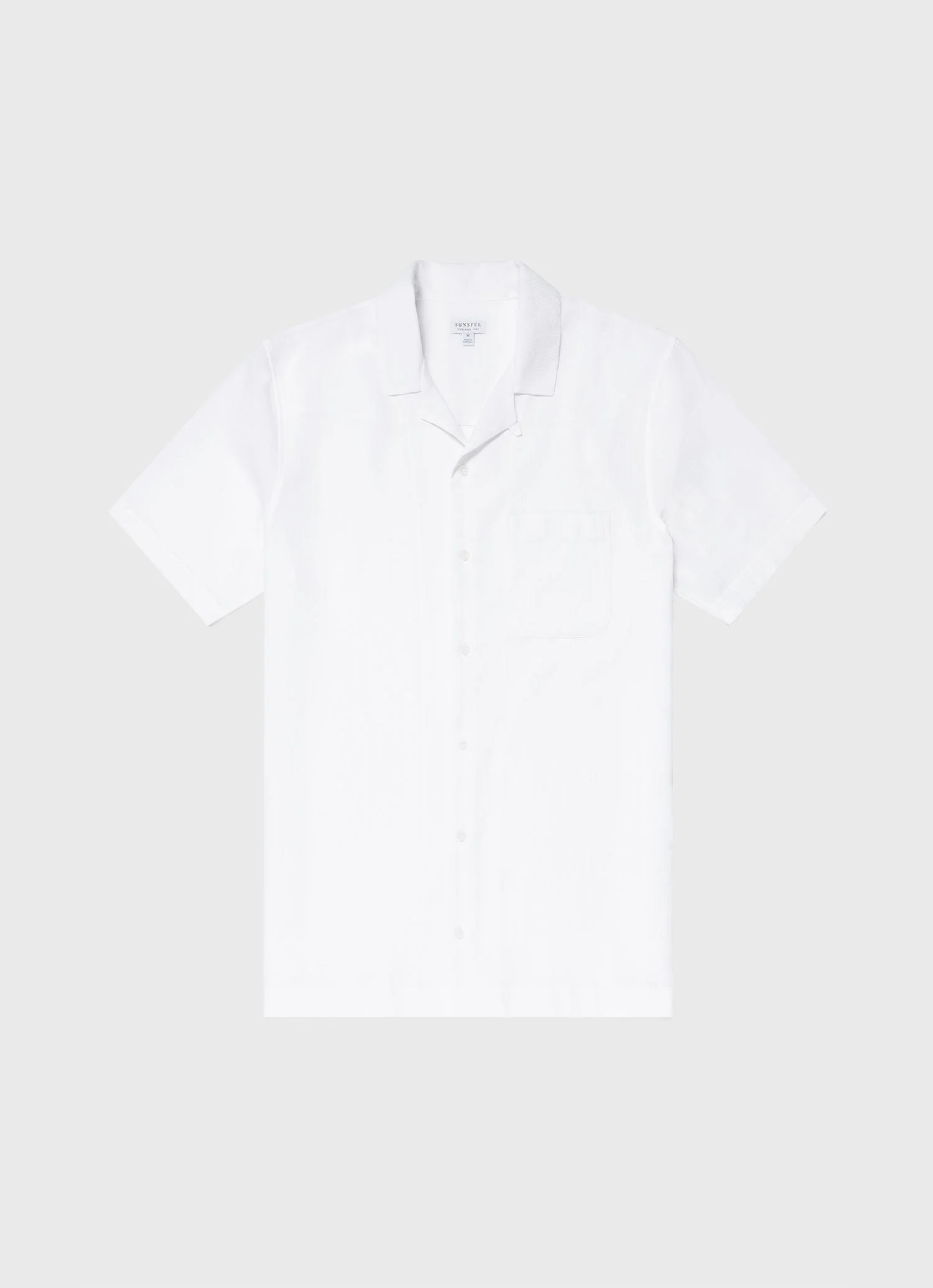 Men's Waffle Camp Collar Shirt in White