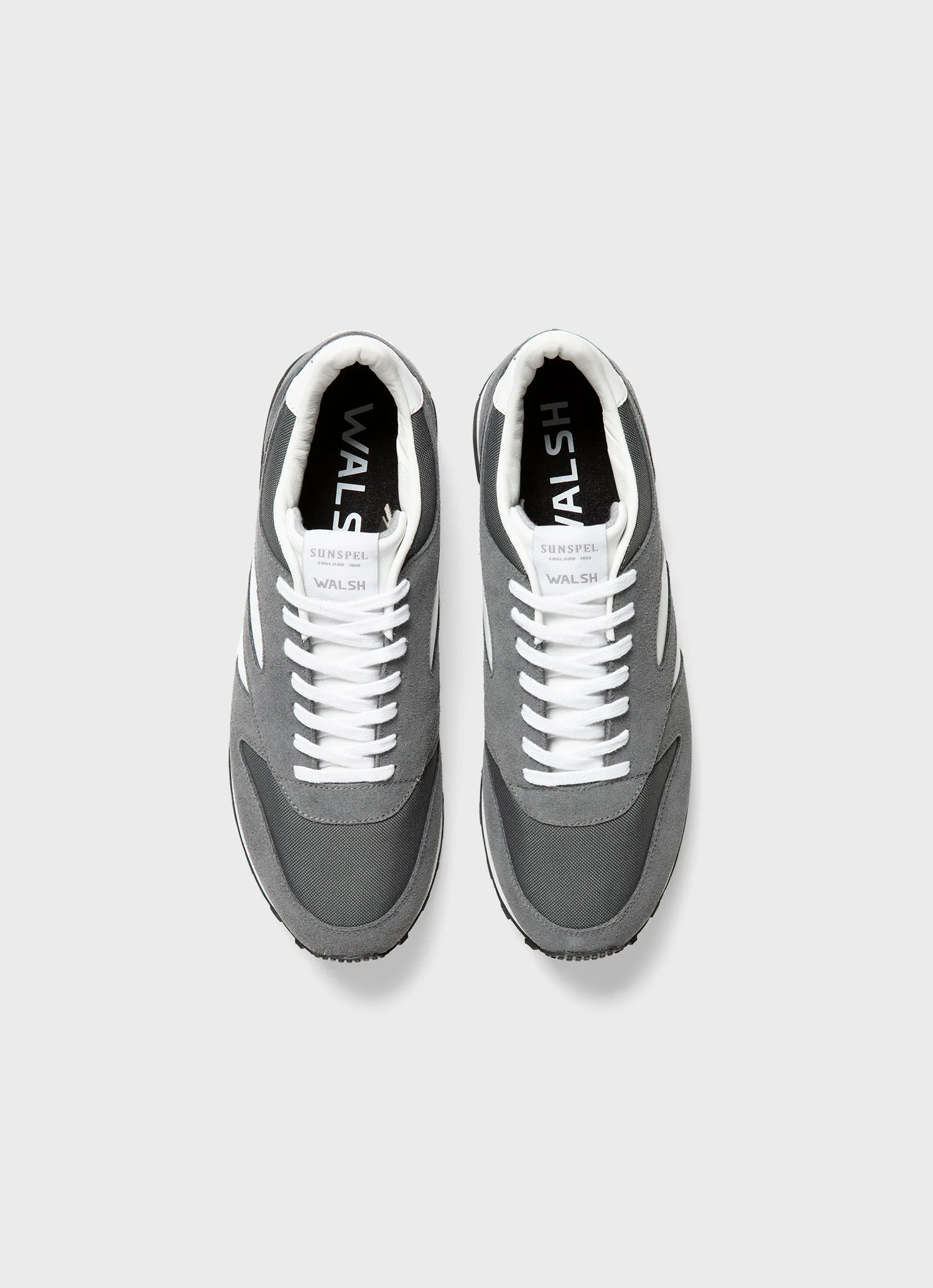Men's Walsh and Sunspel Trainer in Grey/White - Image 4