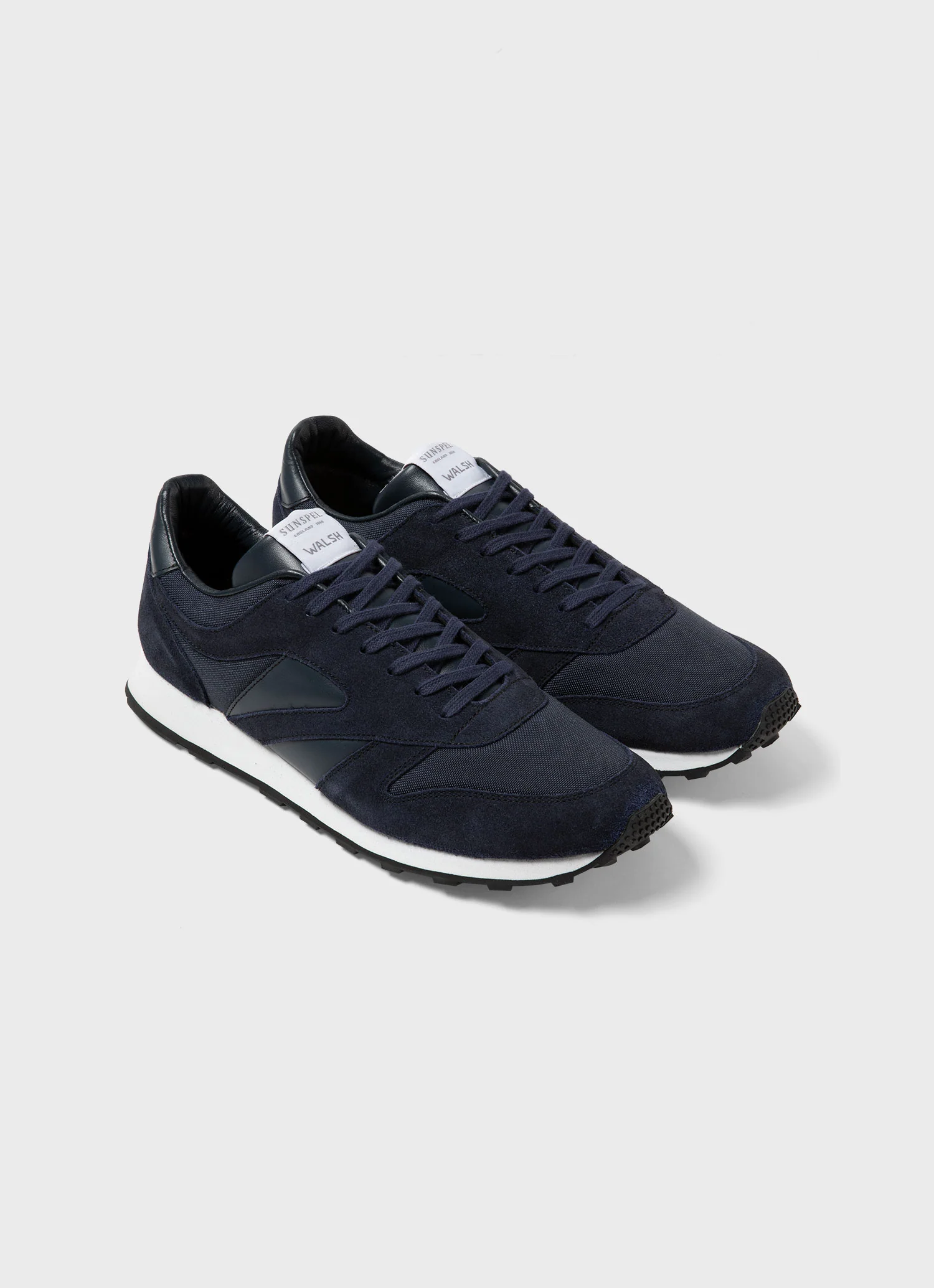 Men's Walsh and Sunspel Trainer in Navy - Image 2