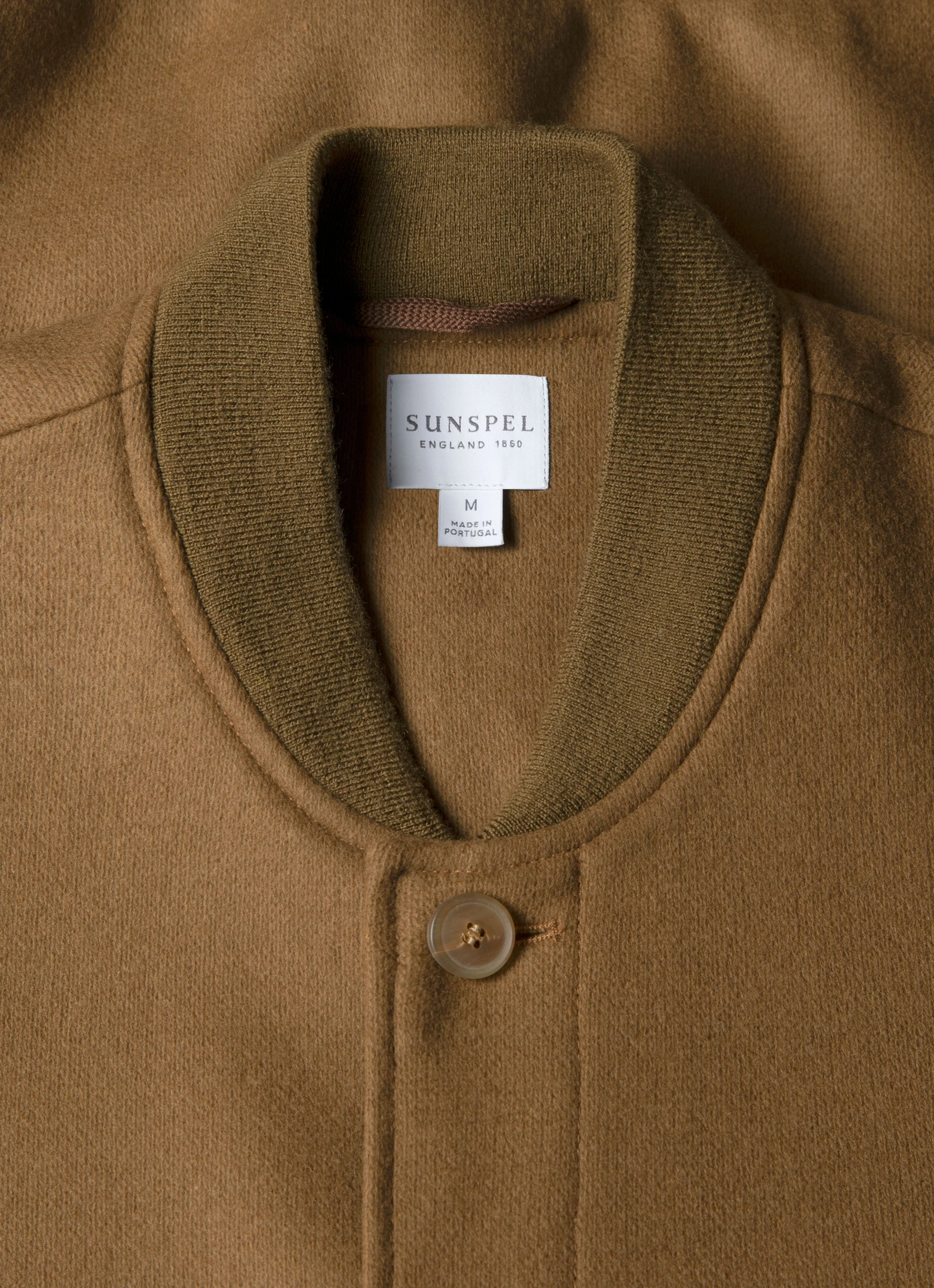 Men's Wool Bomber Jacket in Mole - Image 4