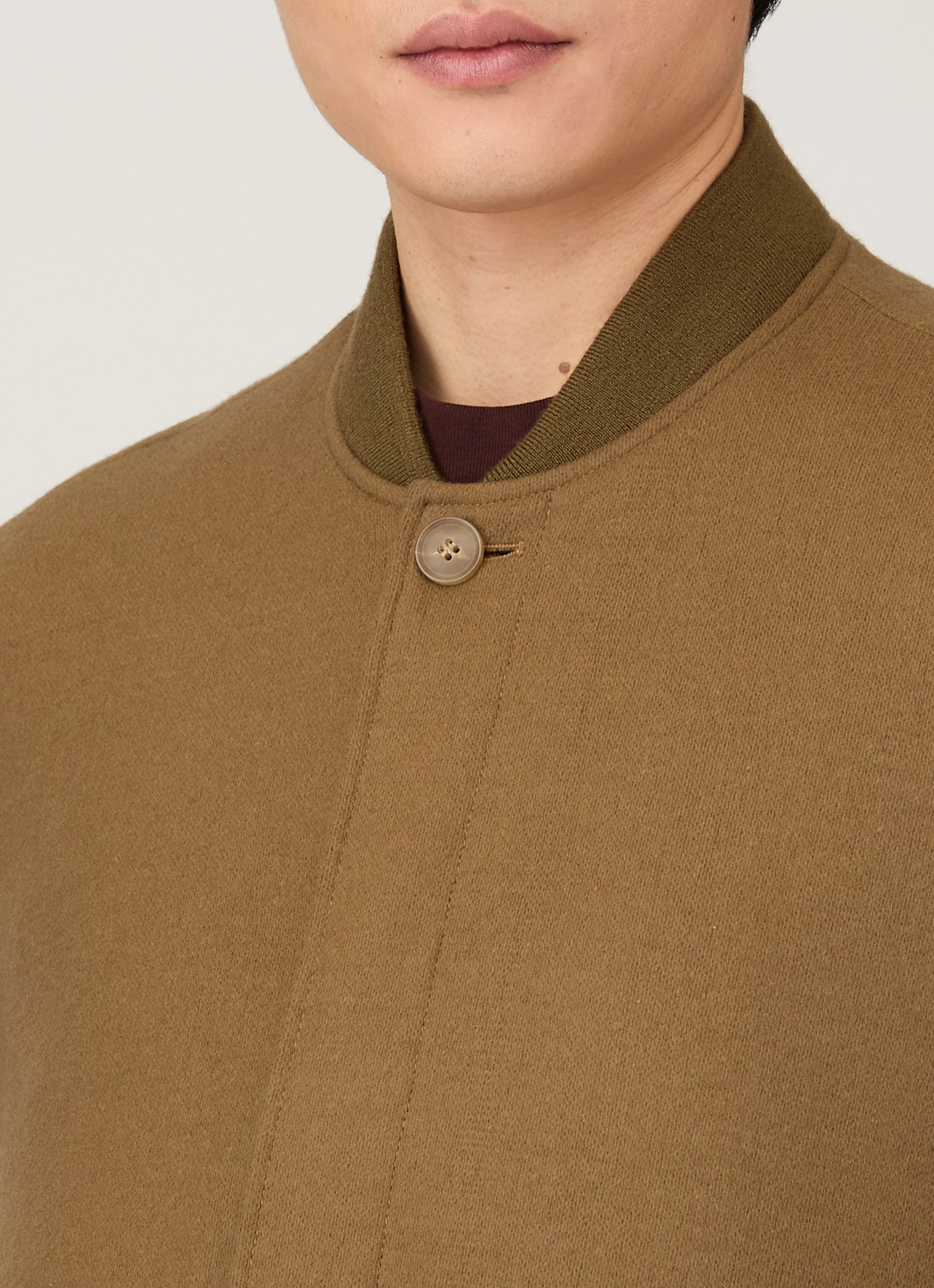 Men's Wool Bomber Jacket in Mole - Image 6