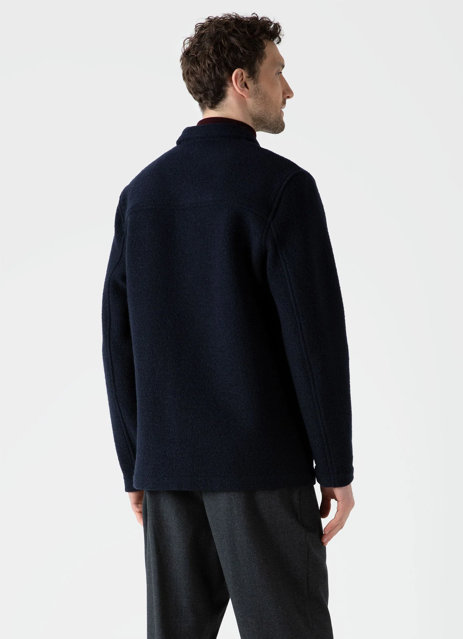 Men's Wool Donkey Jacket in Navy - Image 4