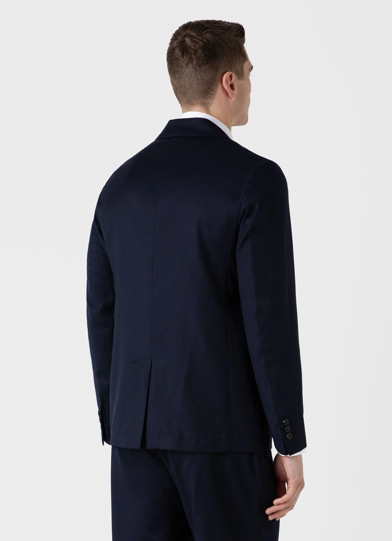 Men's Wool Flannel Blazer in Navy Melange - Image 5
