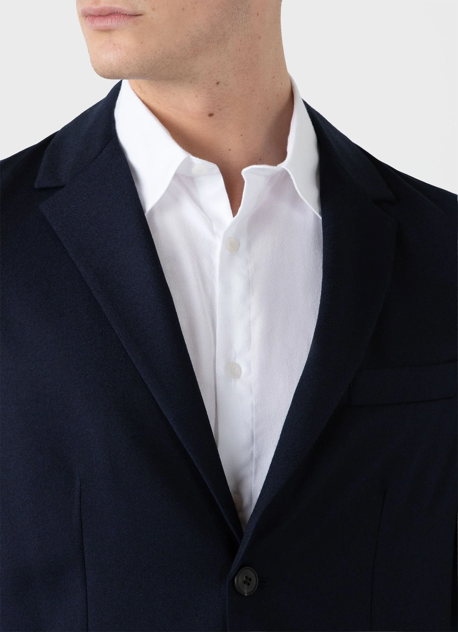 Men's Wool Flannel Blazer in Navy Melange - Image 6