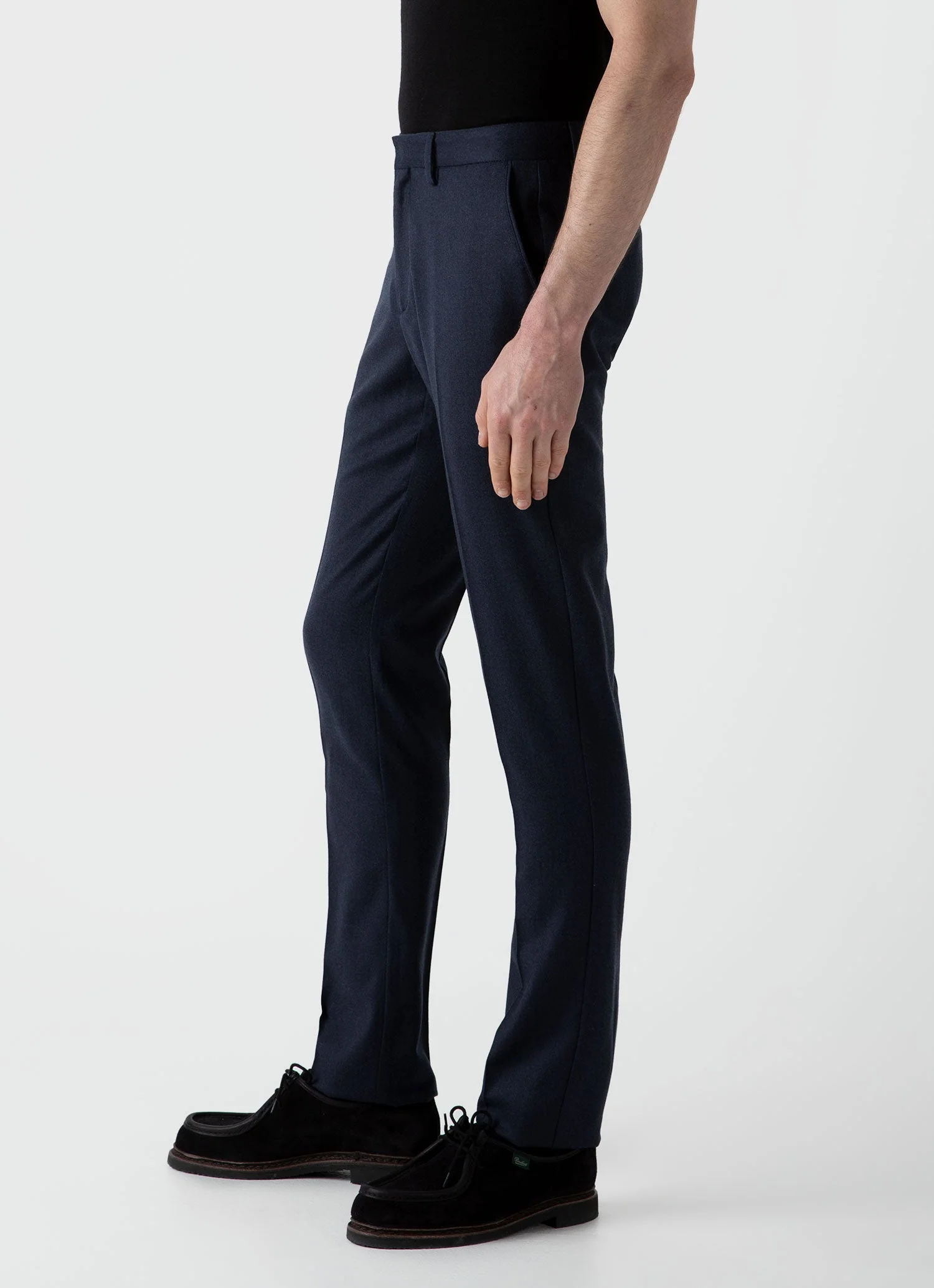 Men's Wool Trouser in Navy Melange - Image 5