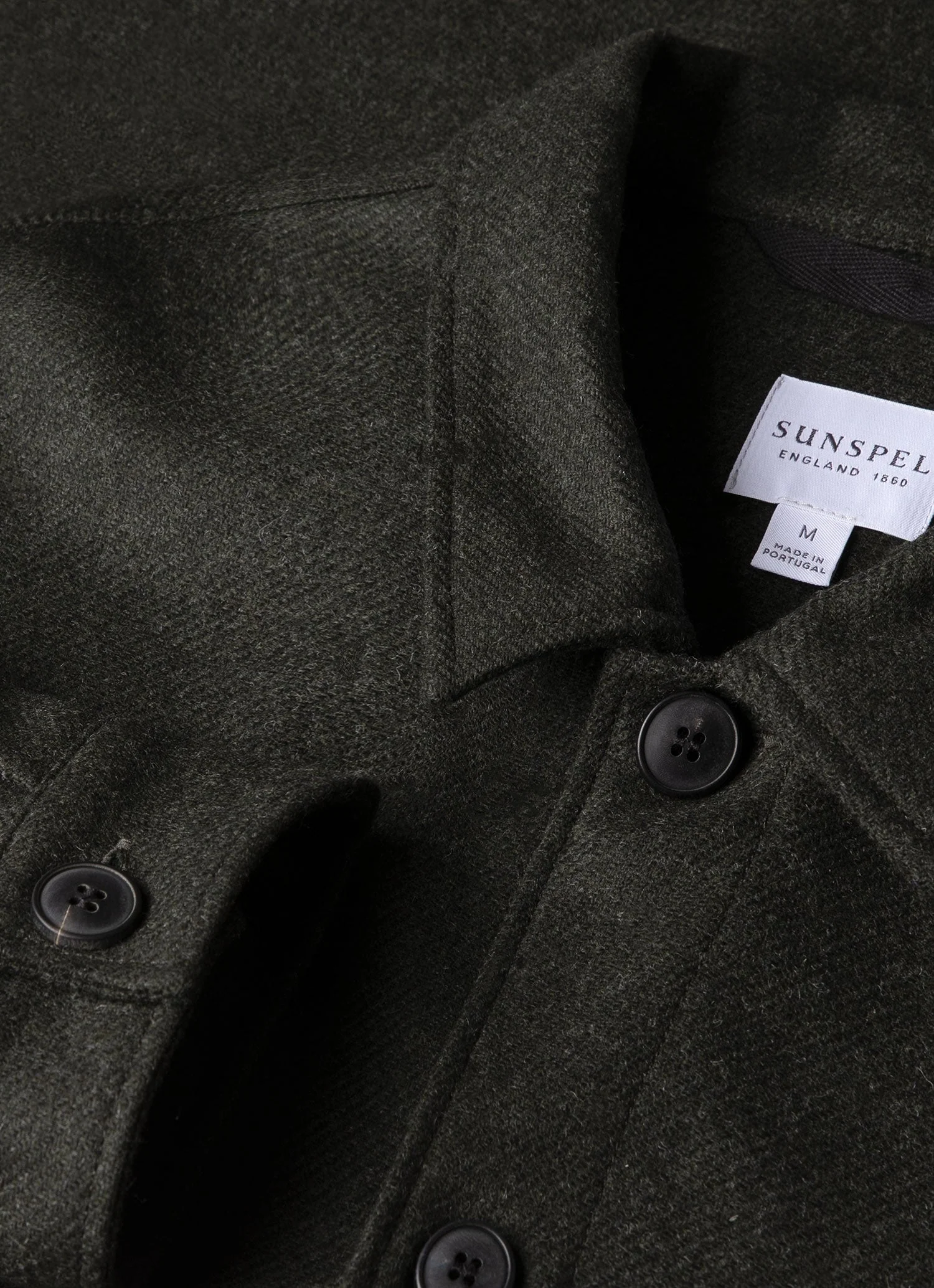 Men's Wool Twin Pocket Jacket in Drill Green - Image 4
