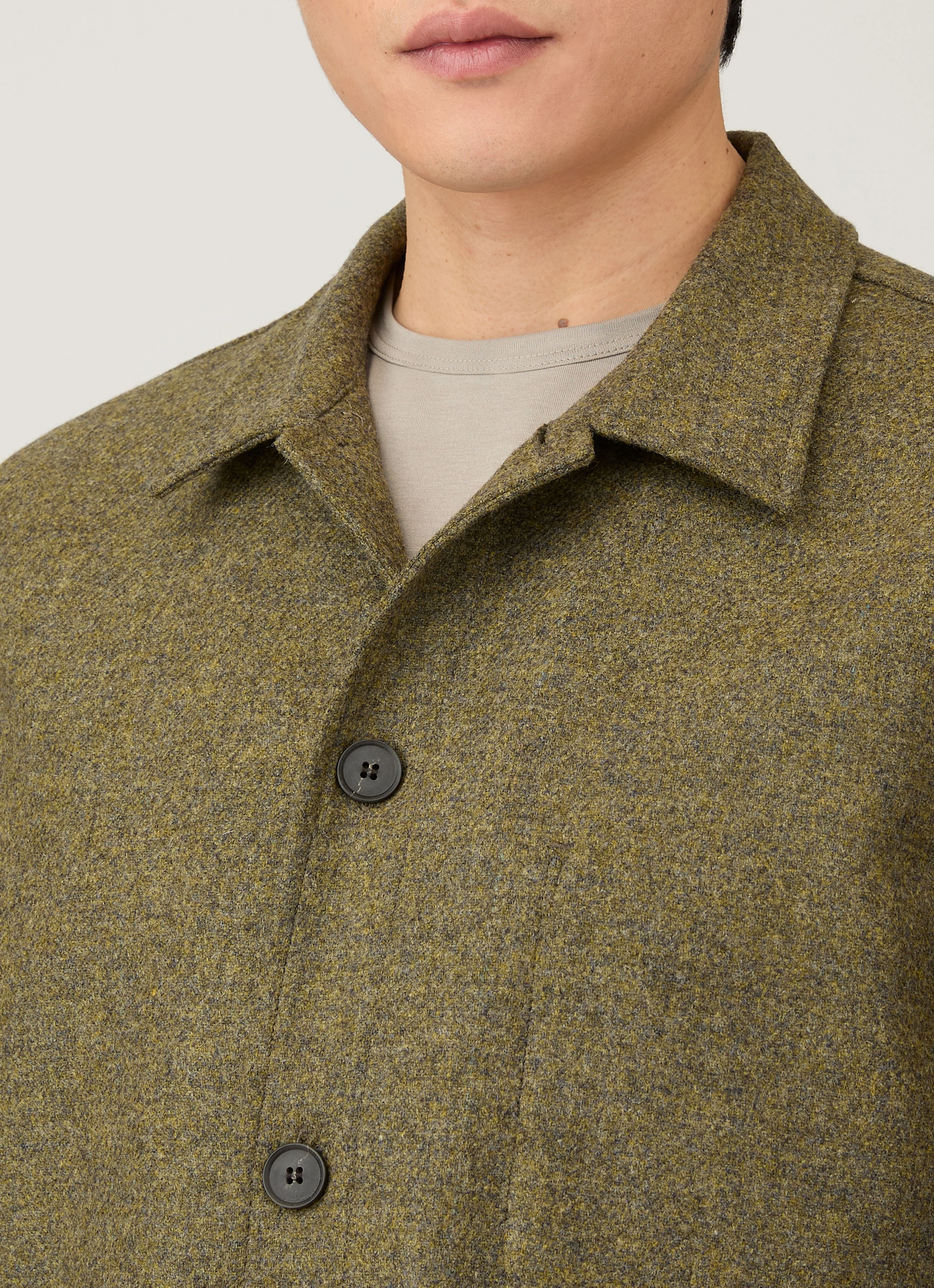 Men's Wool Twin Pocket Jacket in Sea Moss - Image 6
