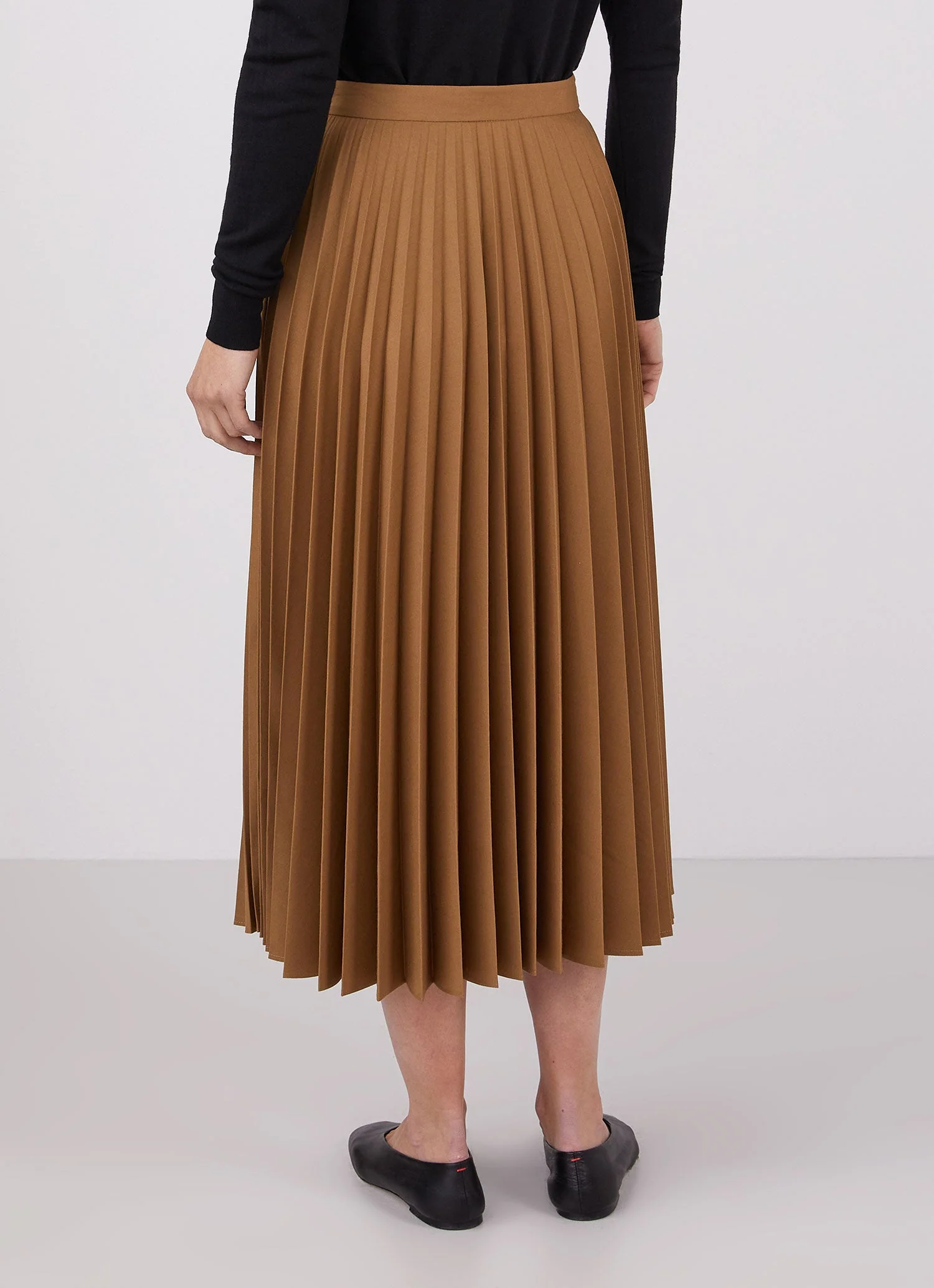 Women's Pleated Skirt in Dark Tan - Image 4