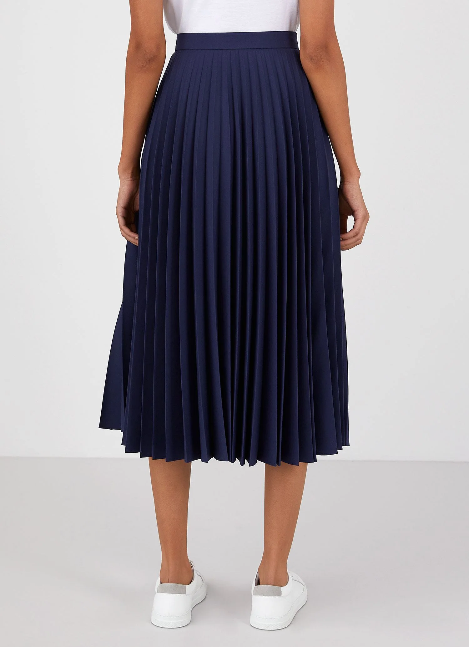 Women's Pleated Skirt in Navy - Image 3