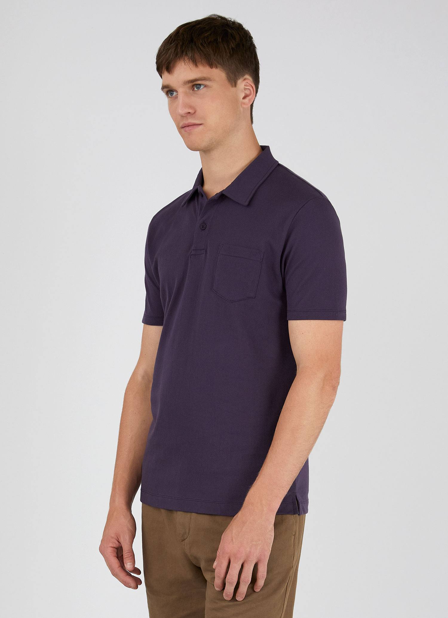 Men's Riviera Polo Shirt in Dark Plum - Image 2