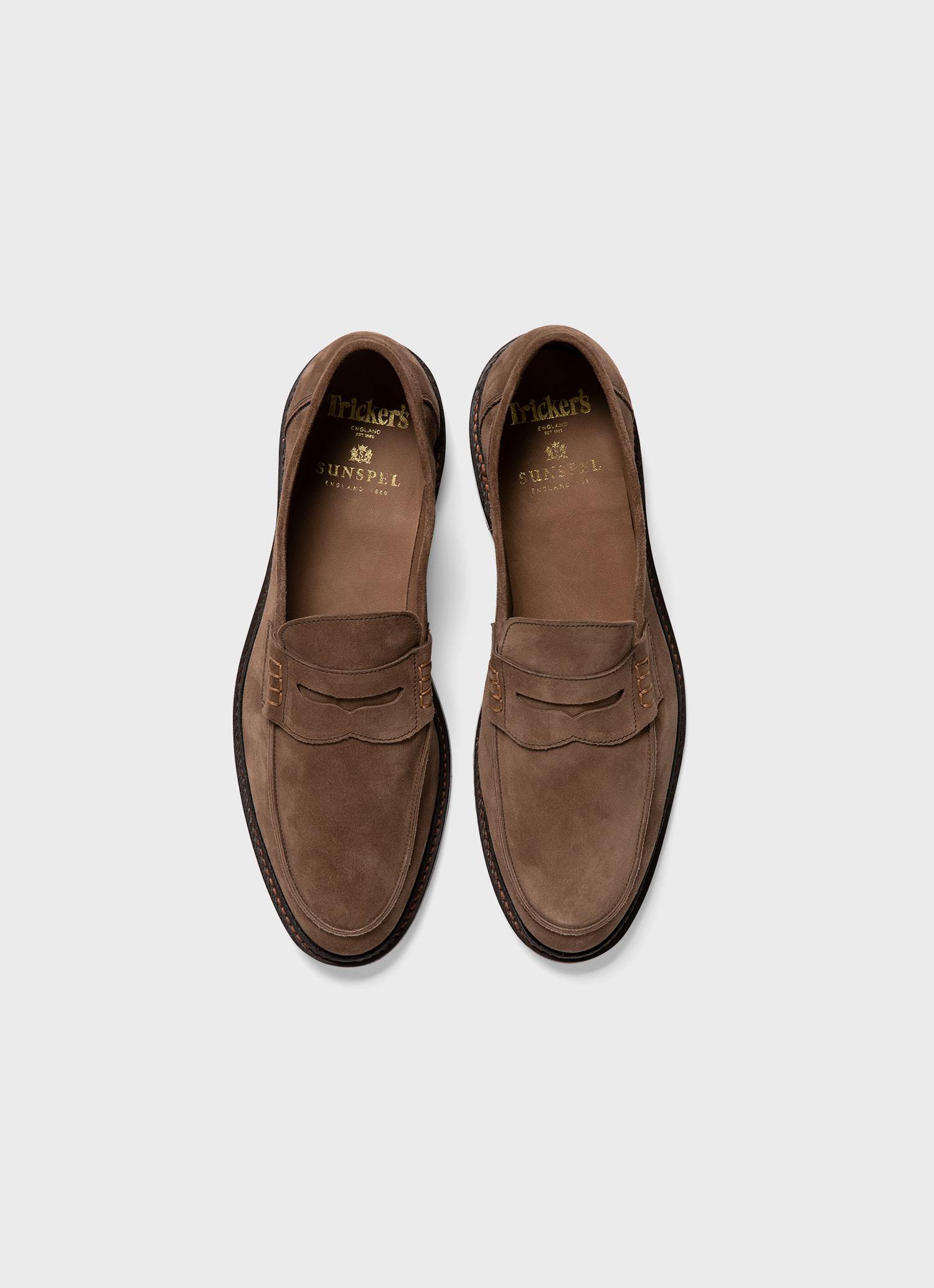 Men's Sunspel and Trickers Suede Loafer in Light Brown - Image 5