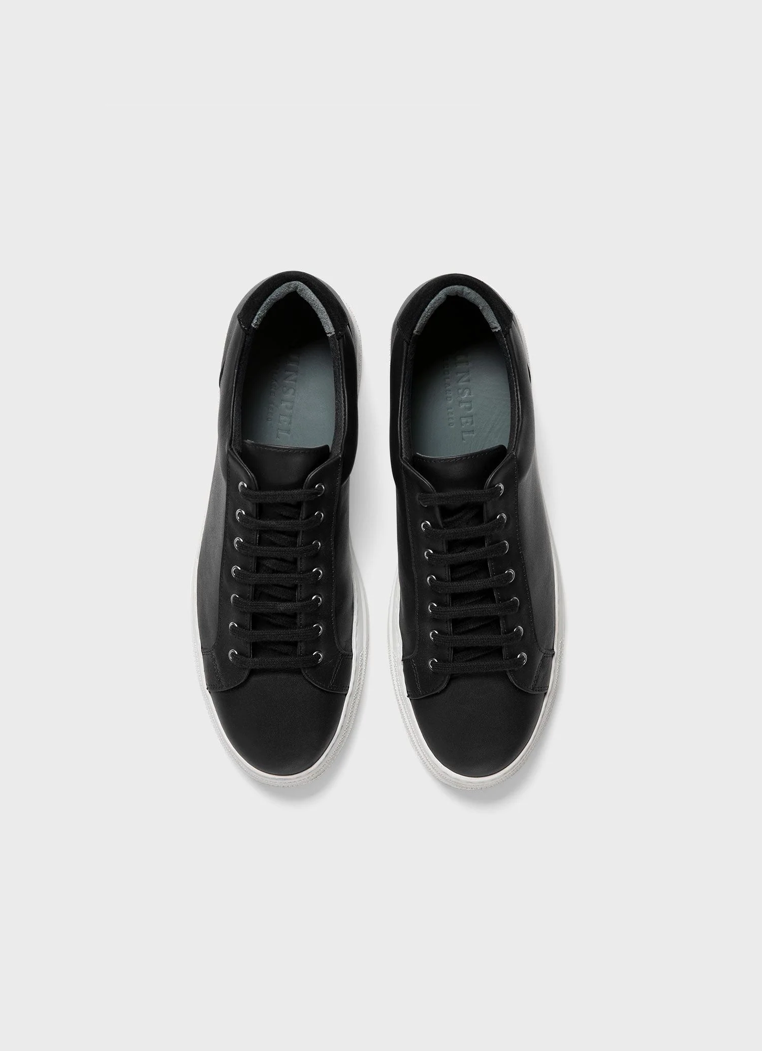 Women's Leather Tennis Shoes in Black - Image 4