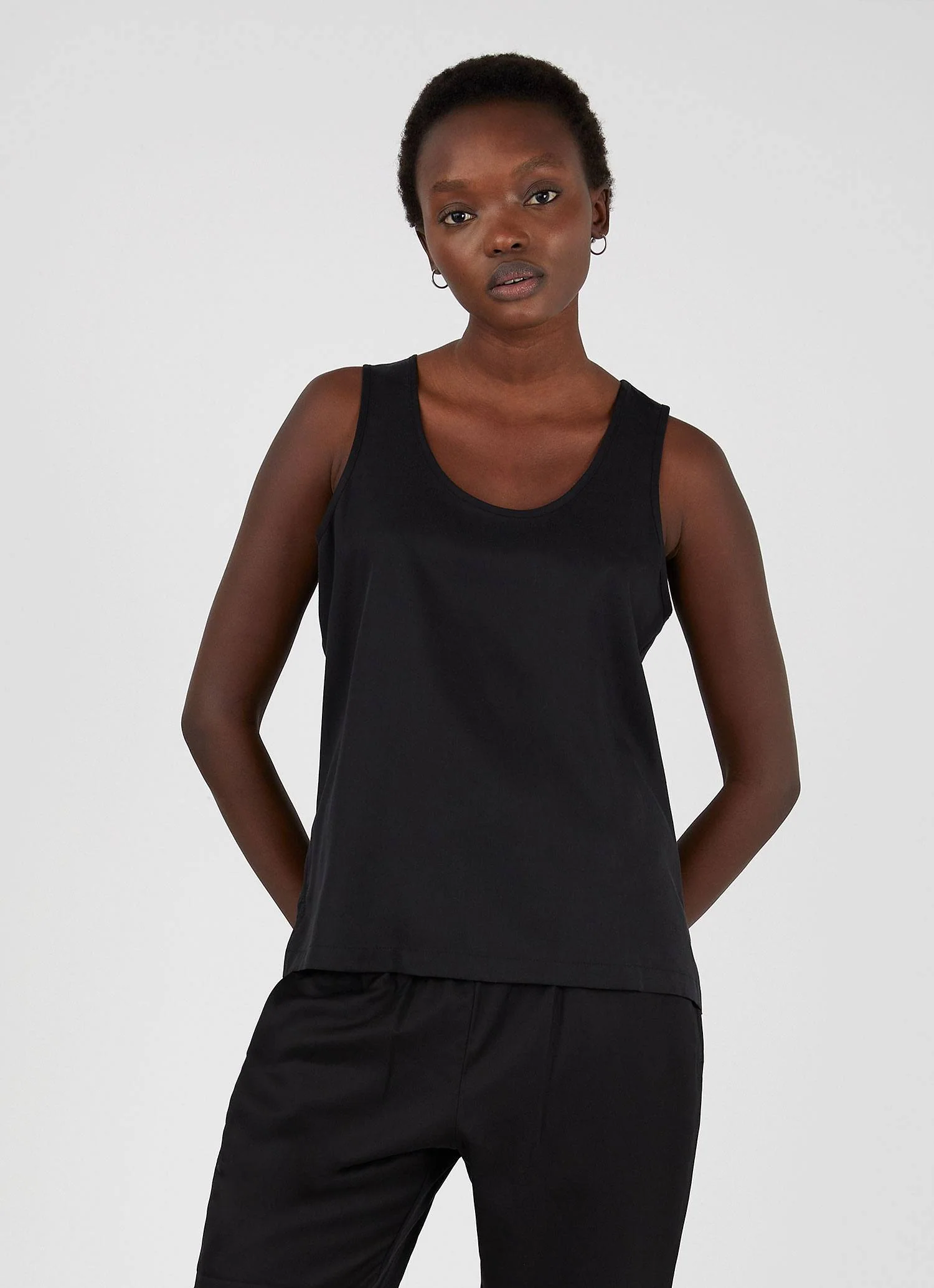Women's Tencel Vest in Black - Image 2