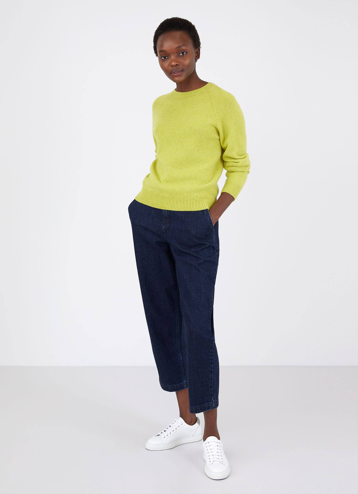 Women's Lambswool Crew Neck Jumper in Zest - Image 2