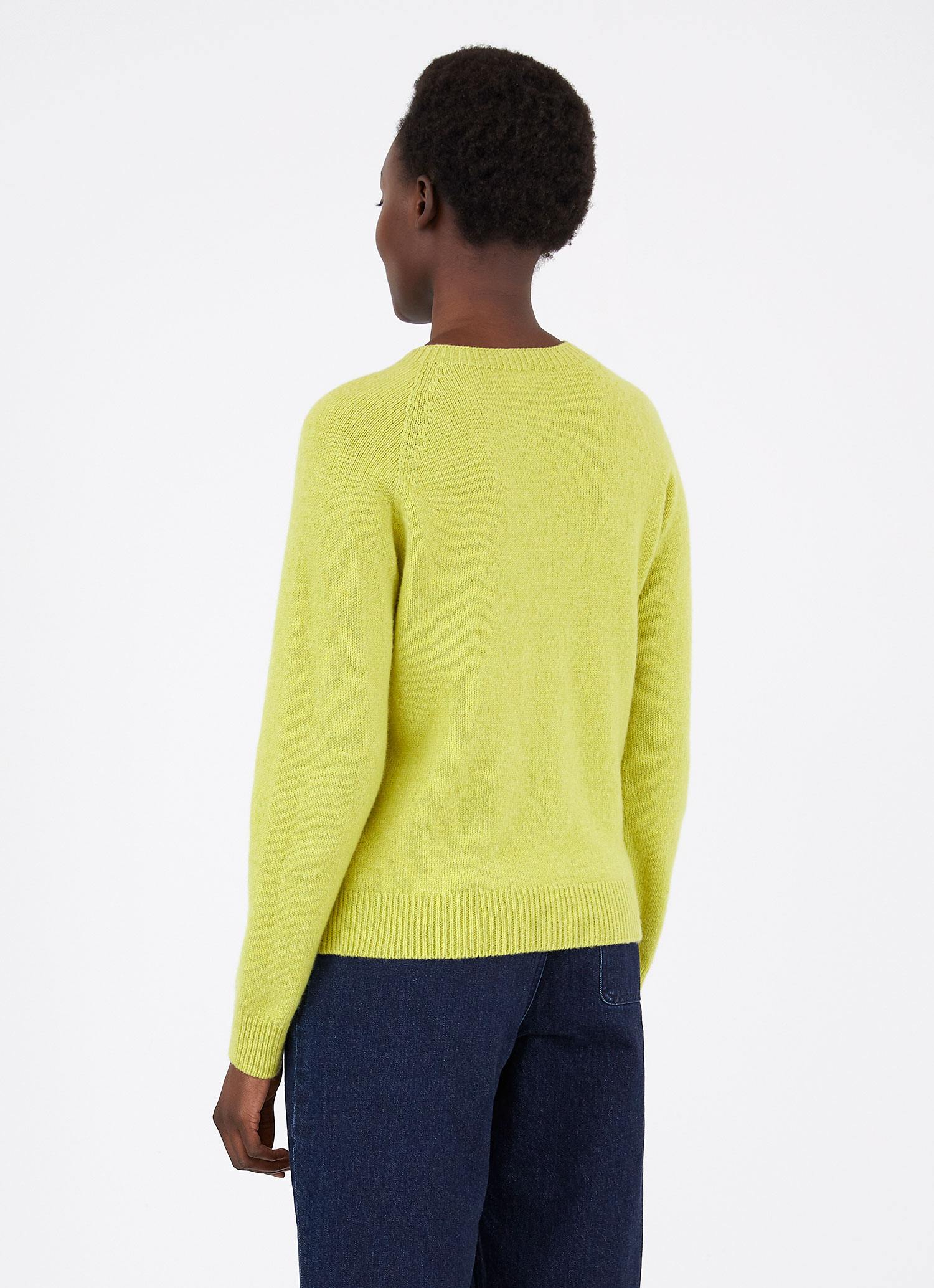 Women's Lambswool Crew Neck Jumper in Zest - Image 3
